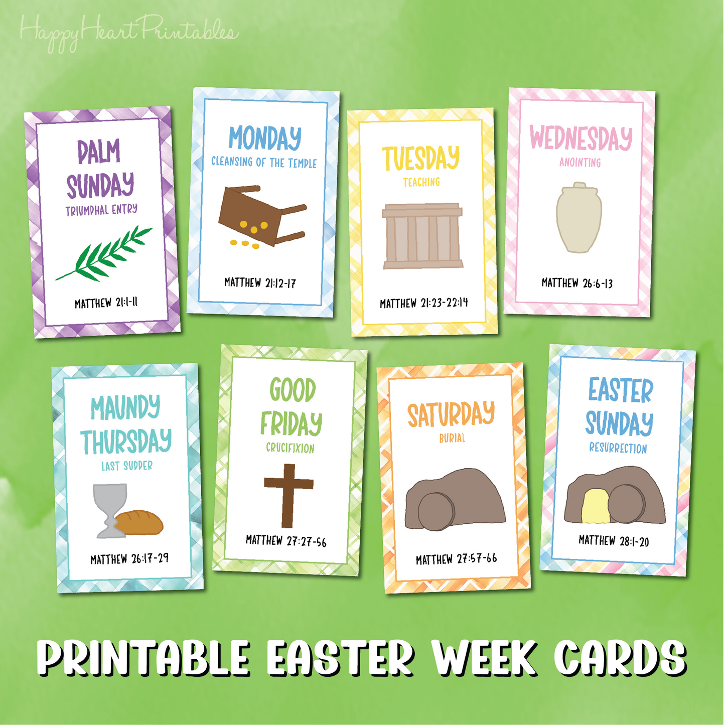 Holy Week Cards - Easter Story Cards - Printable