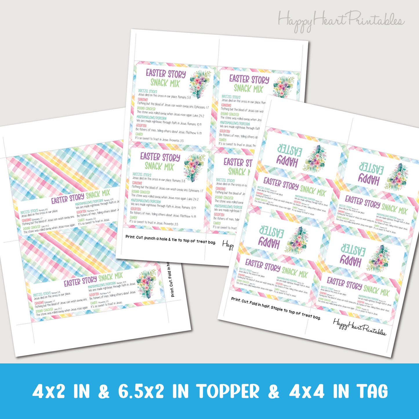 Christian Easter Story Snack Mix Topper & Tag