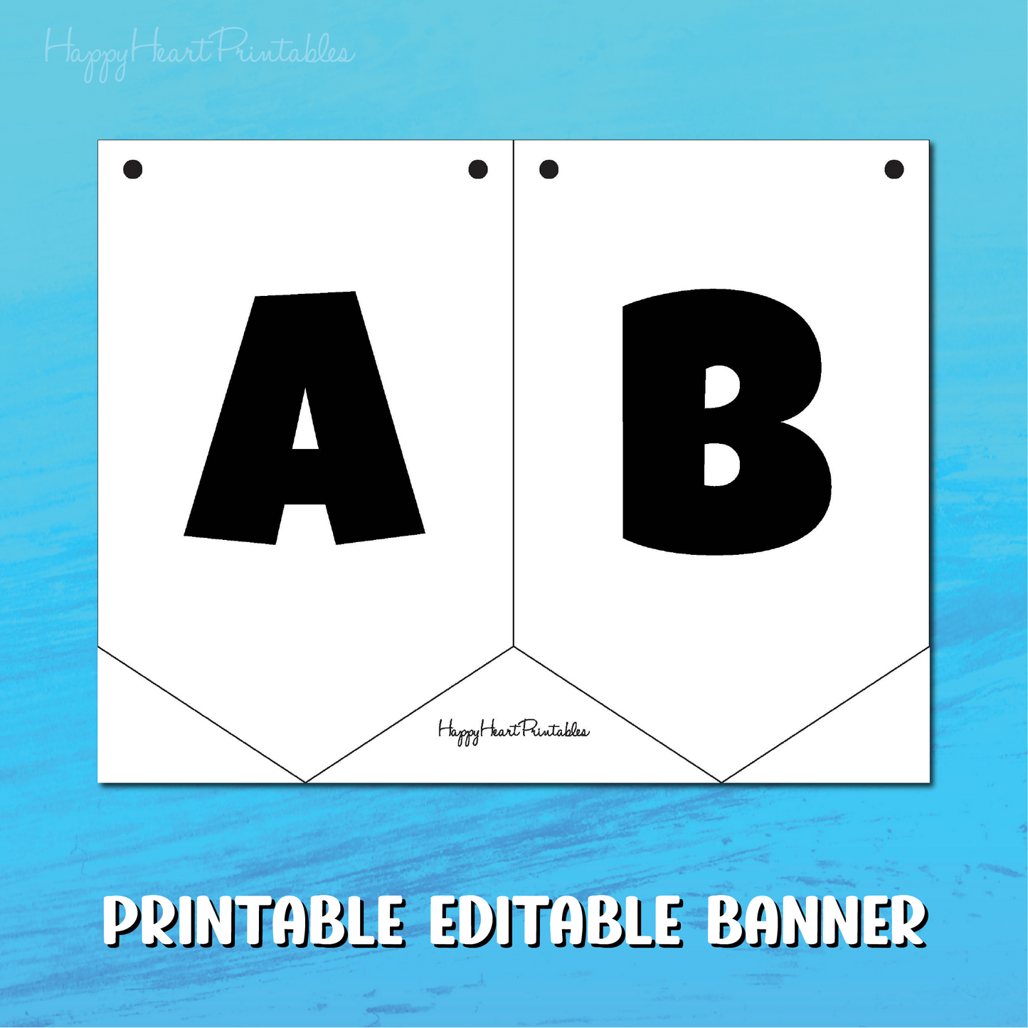 Editable Pennant Banner Template - Printable Banner Template