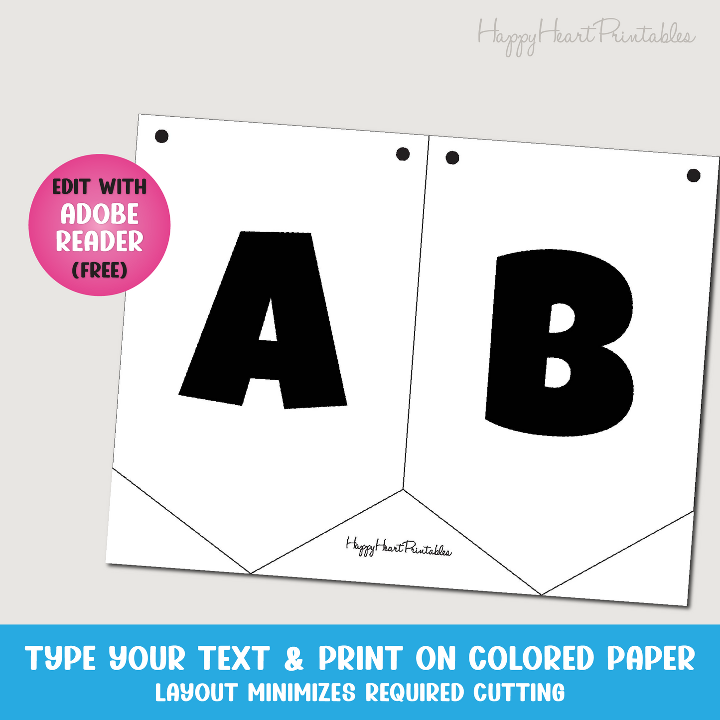 Editable Pennant Banner Template - Printable Banner Template