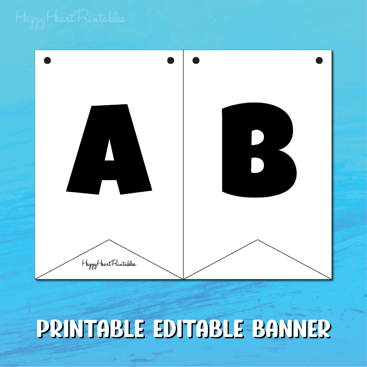 Editable Banner Template - Printable Banner Template - DIY Flag Banner