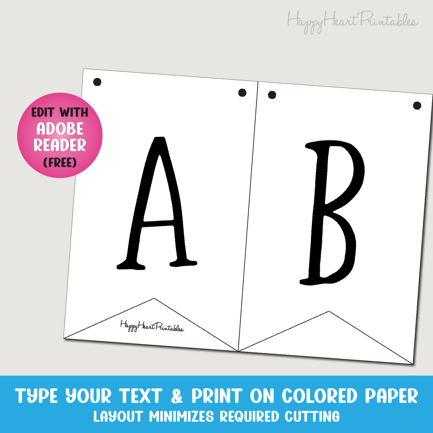 Editable Banner Pattern - Printable Banner Template - DIY Flag Banner