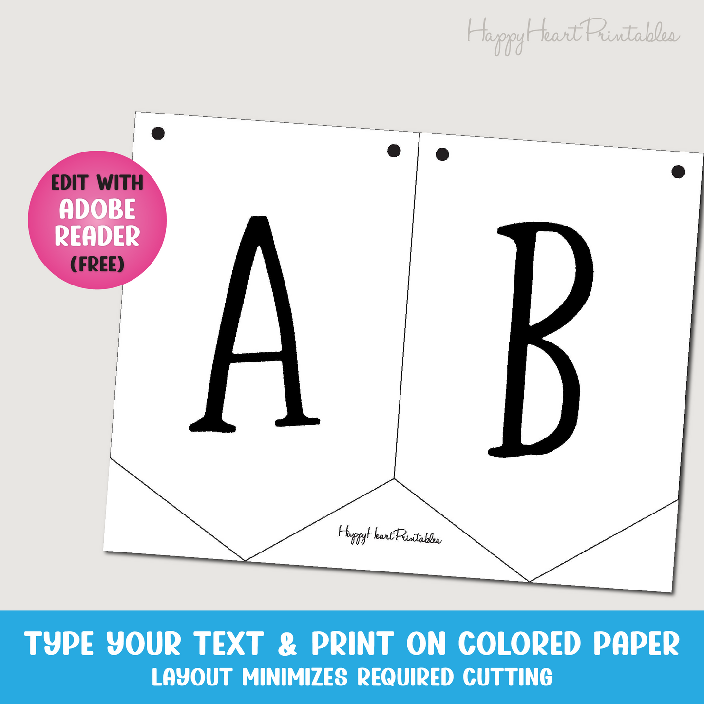 Editable Pennant Banner Pattern - Printable Banner Template