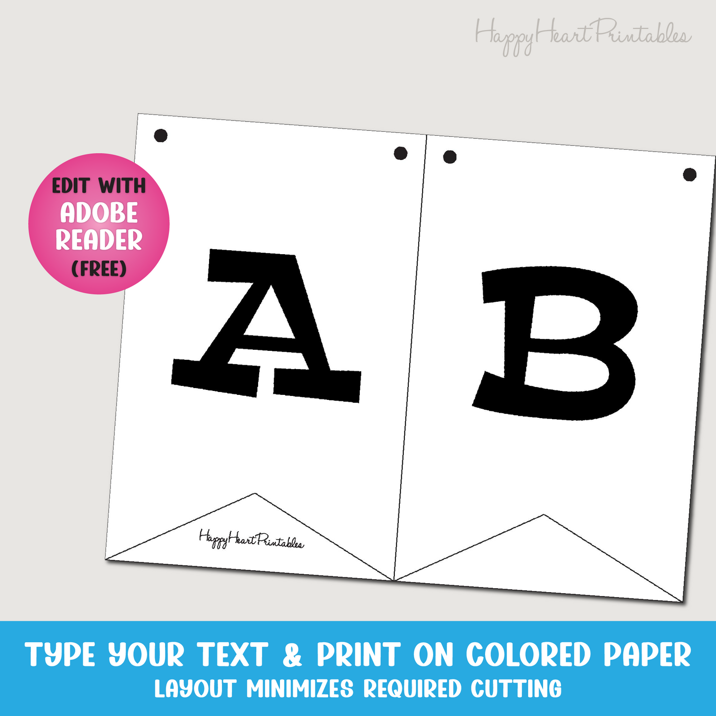 Editable Banner Pattern With Serif Font - Printable Banner Template - DIY Flag Banner