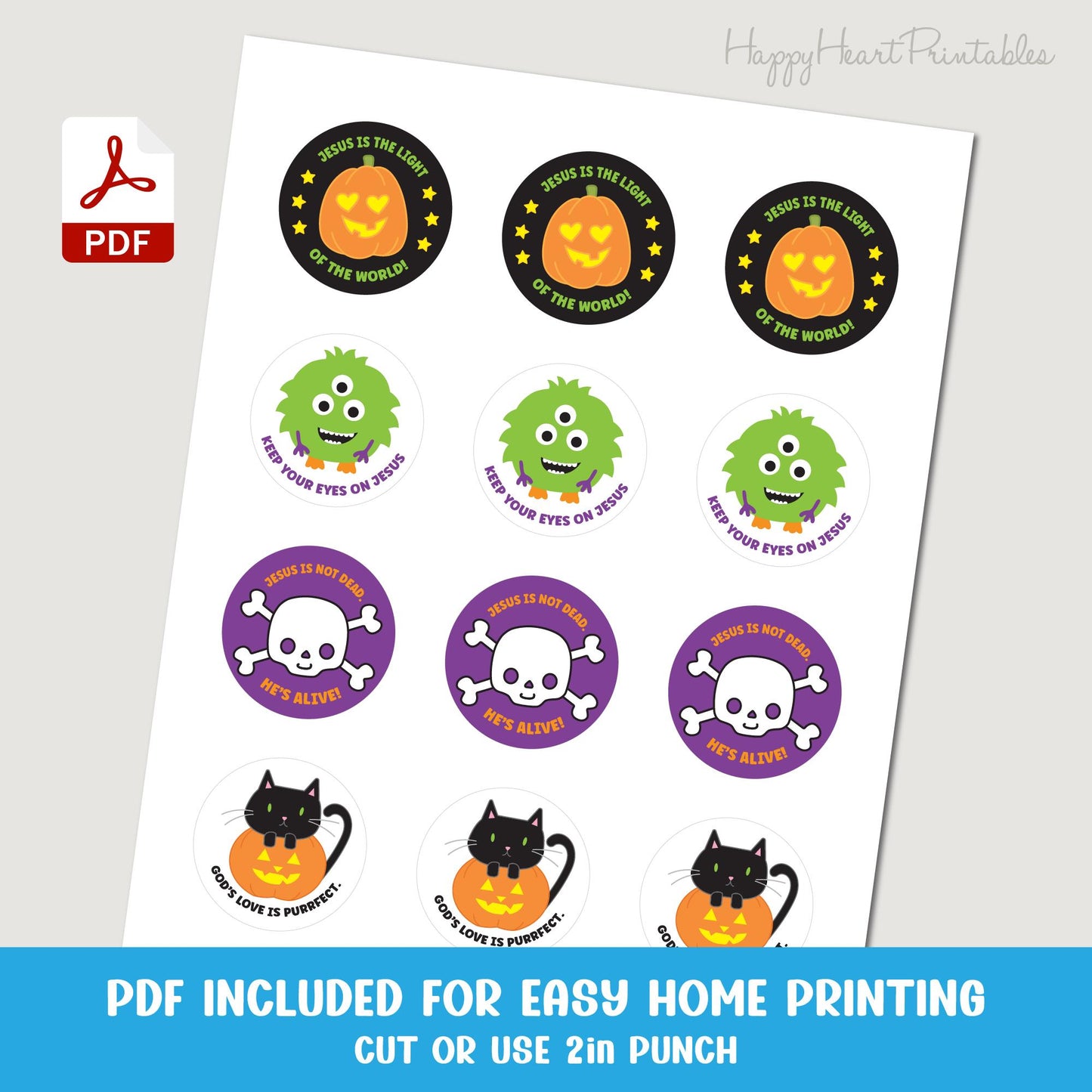 Christian Halloween Tags or Stickers
