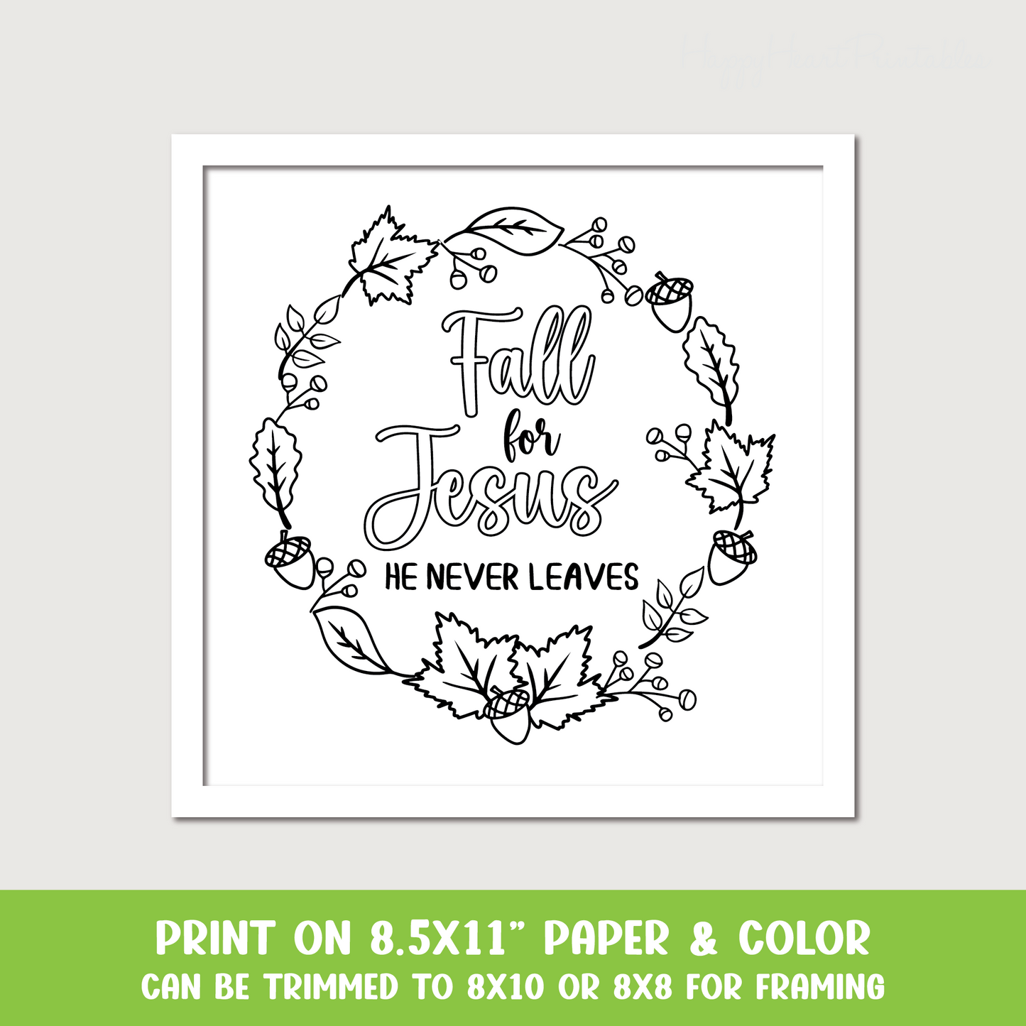 Fall for Jesus Printable Coloring Page