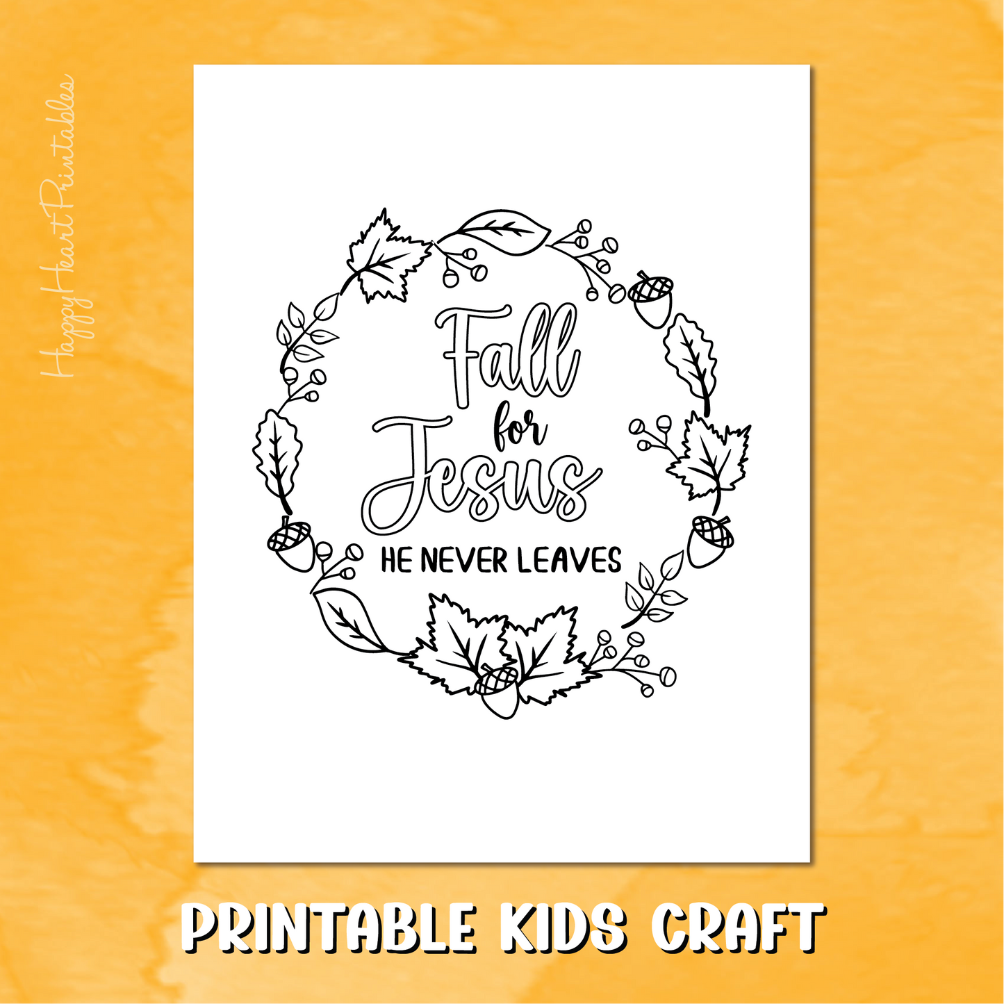Fall for Jesus Printable Coloring Page