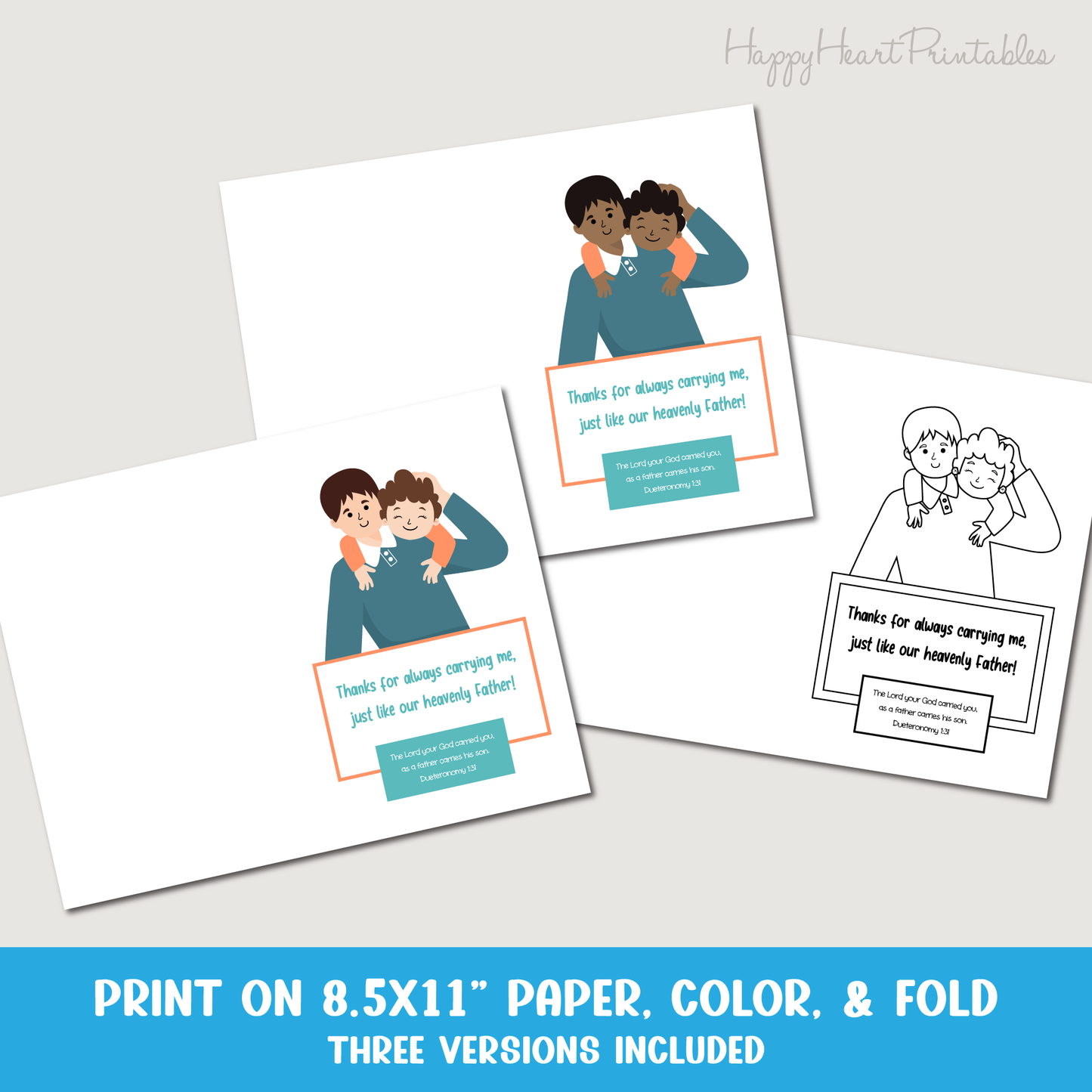 Father's Day Carry Me Printable Card