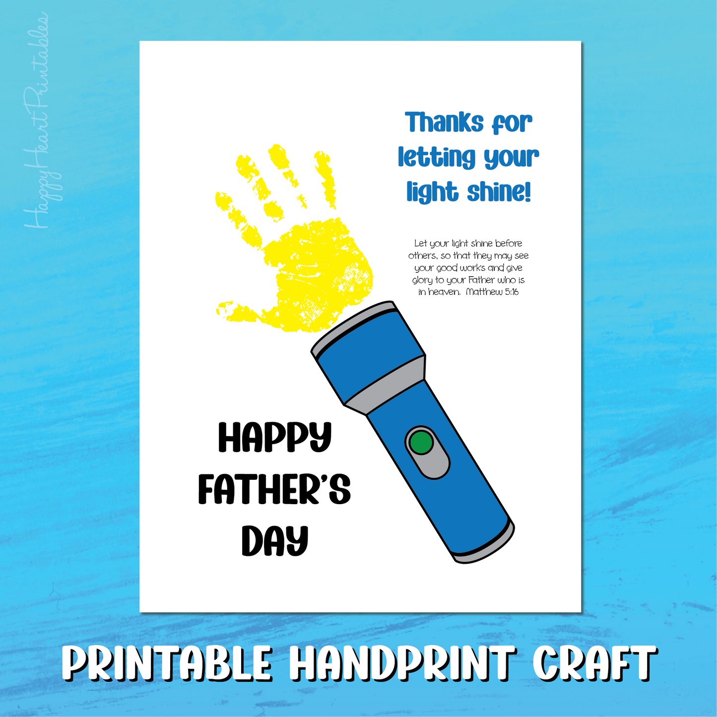 Flashlight Father's Day Handprint Craft - Let Your Light Shine