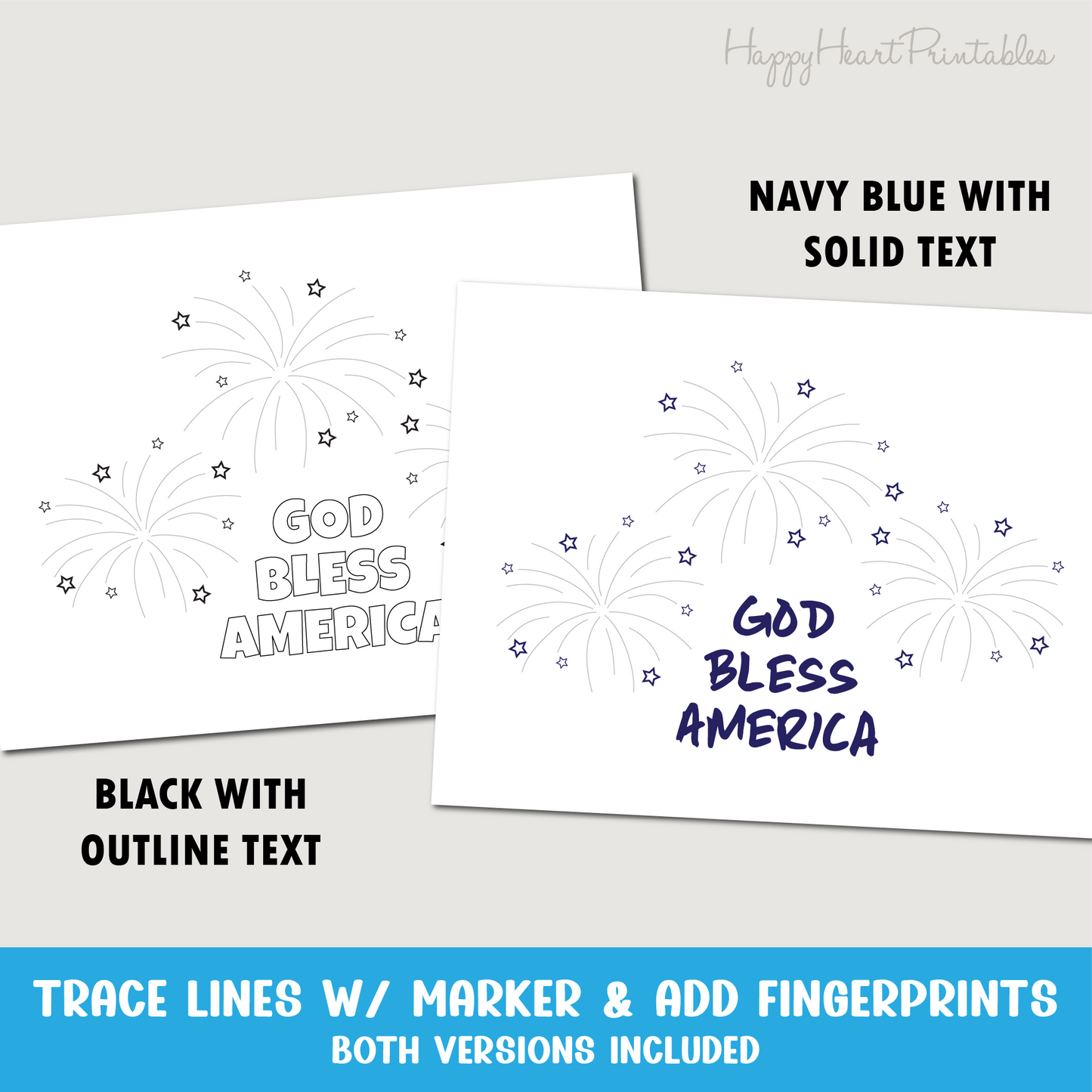 Printable Firework Craft - 4th of July Fingerprint Art