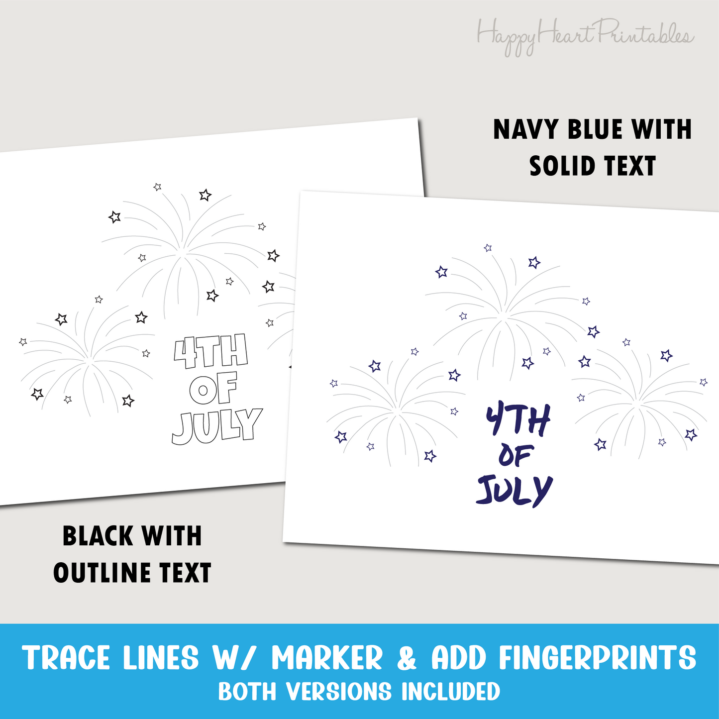 4th of July Fingerprint Art - Printable Firework Craft