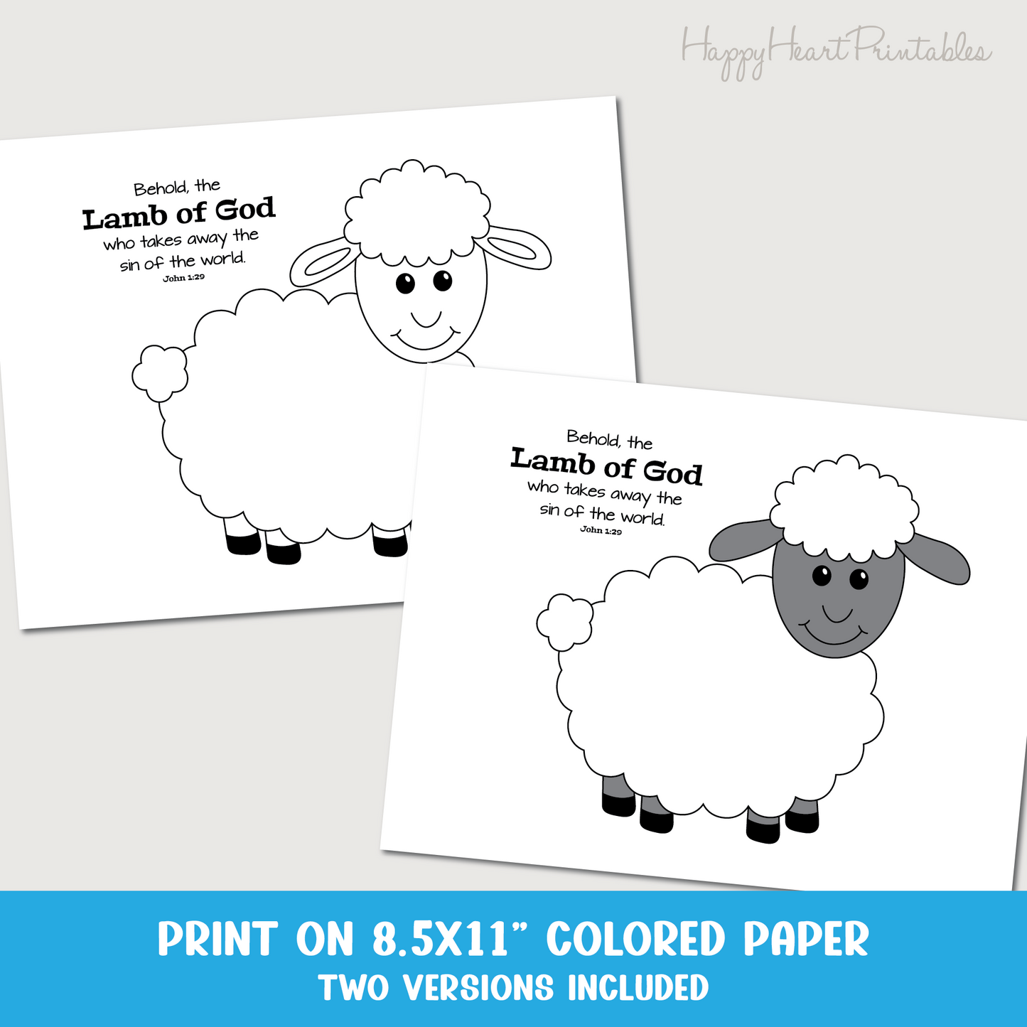 Fingerprint Lamb Craft - Easter Fingerprint Printable Template