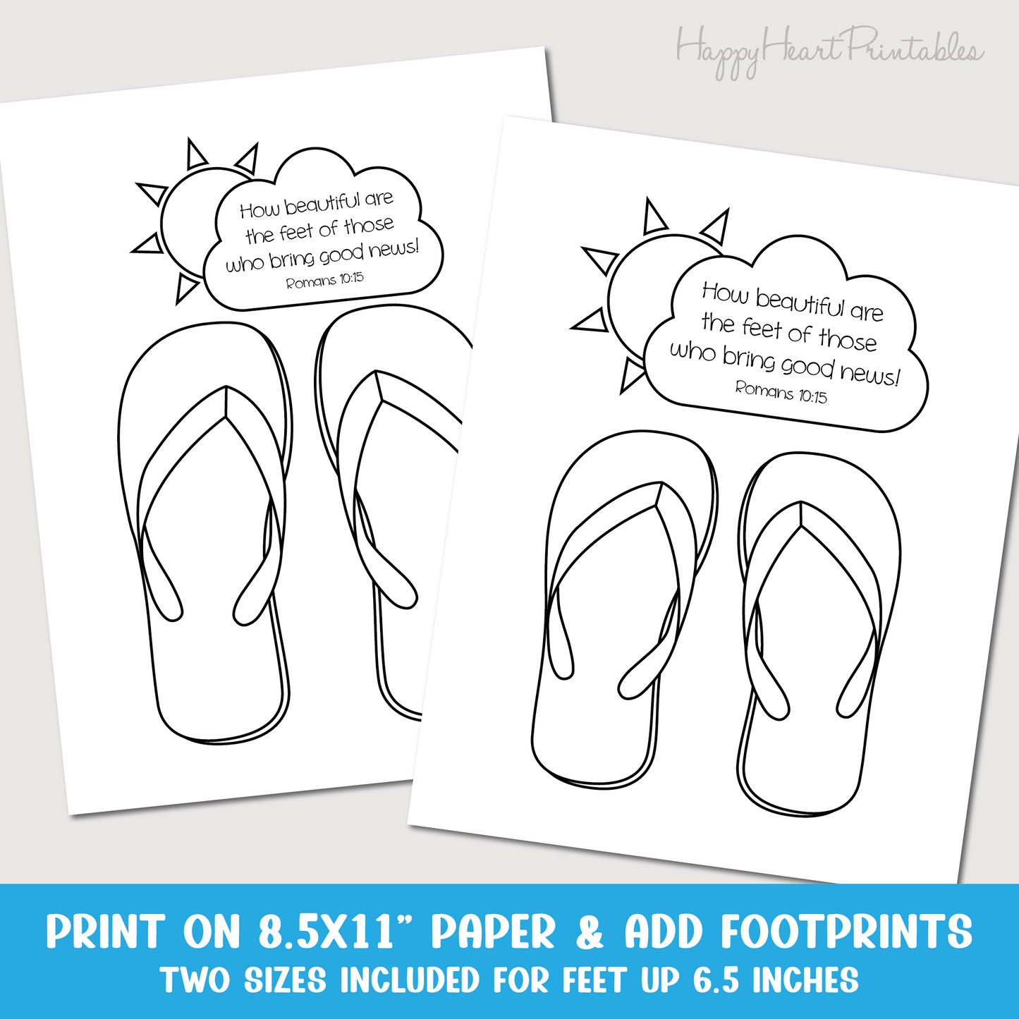 Flip Flop Footprint Bible Craft