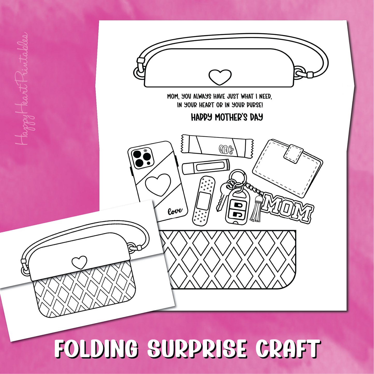 Purse Folding Surprise Mother's Day Card