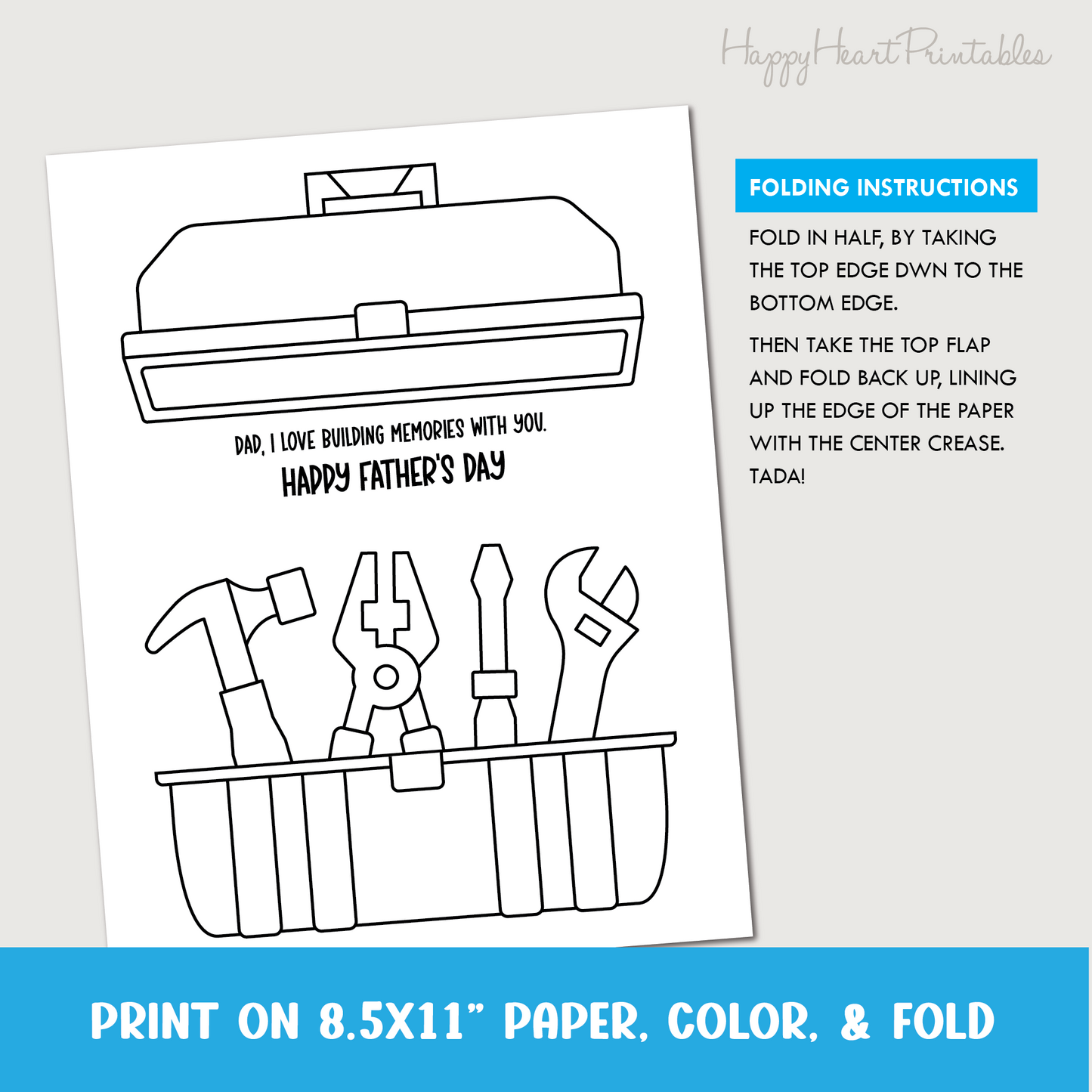 Toolbox Folding Surprise Father's Day Card
