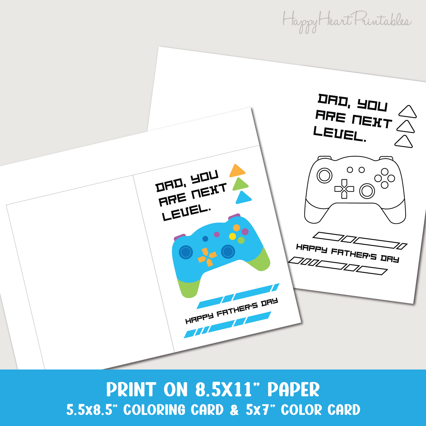 Video Game Printable Father's Day Card