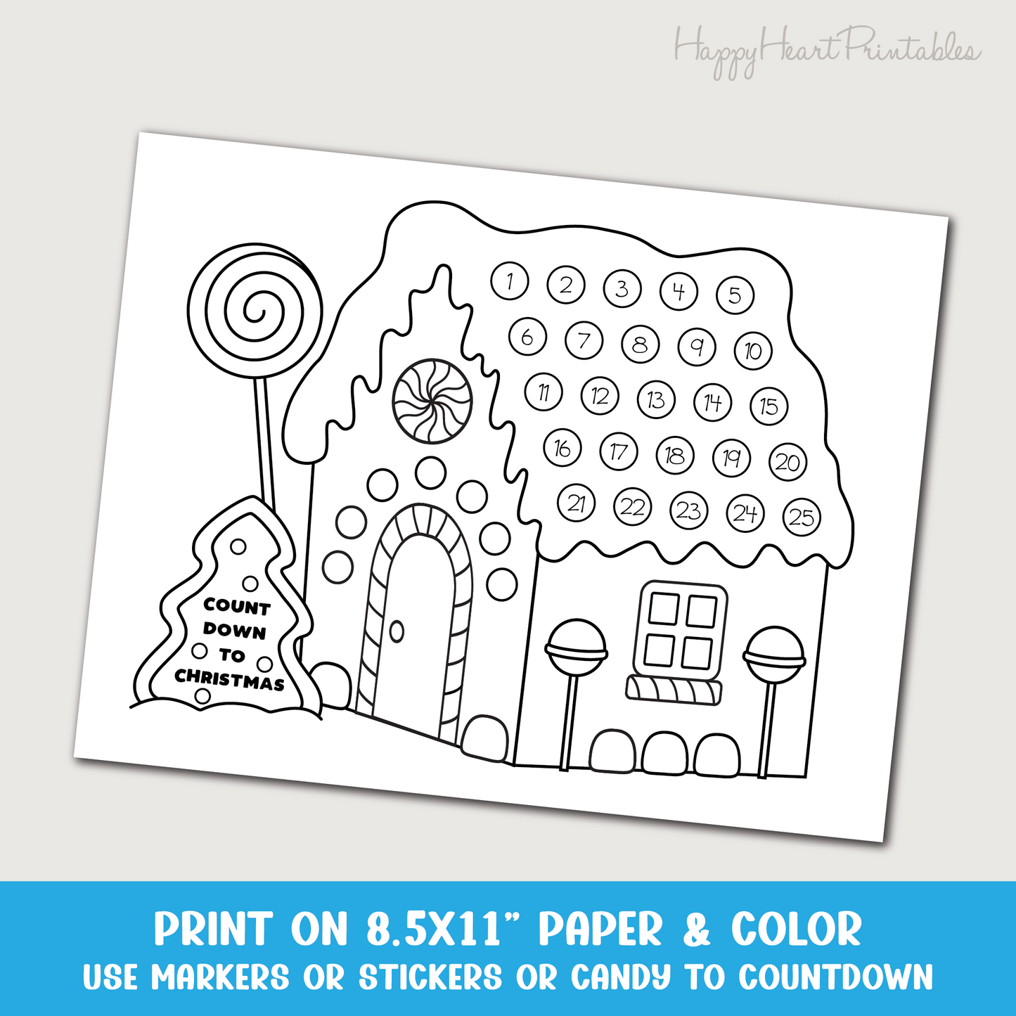 Gingerbread House Printable Christmas Countdown