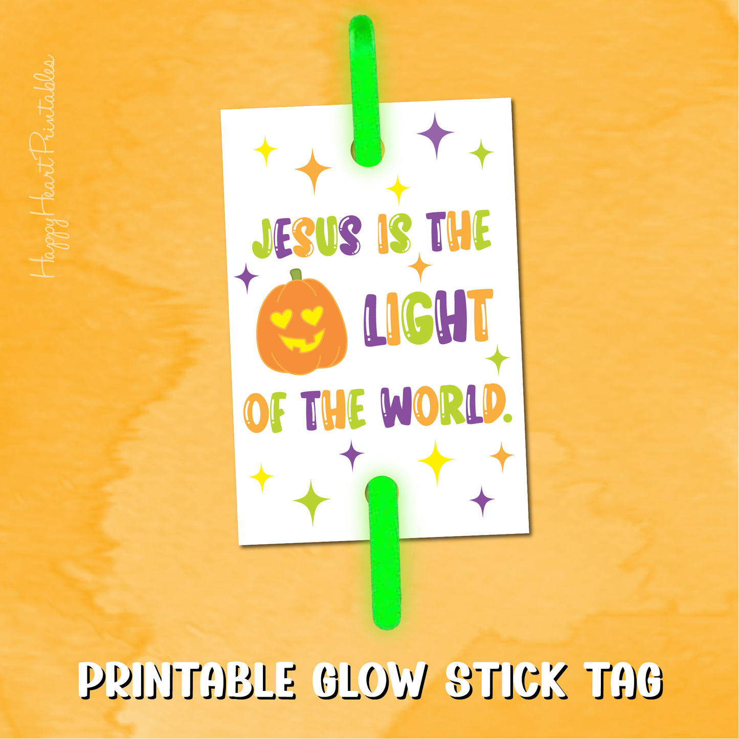 Christian Halloween Glow Stick Tag Printable