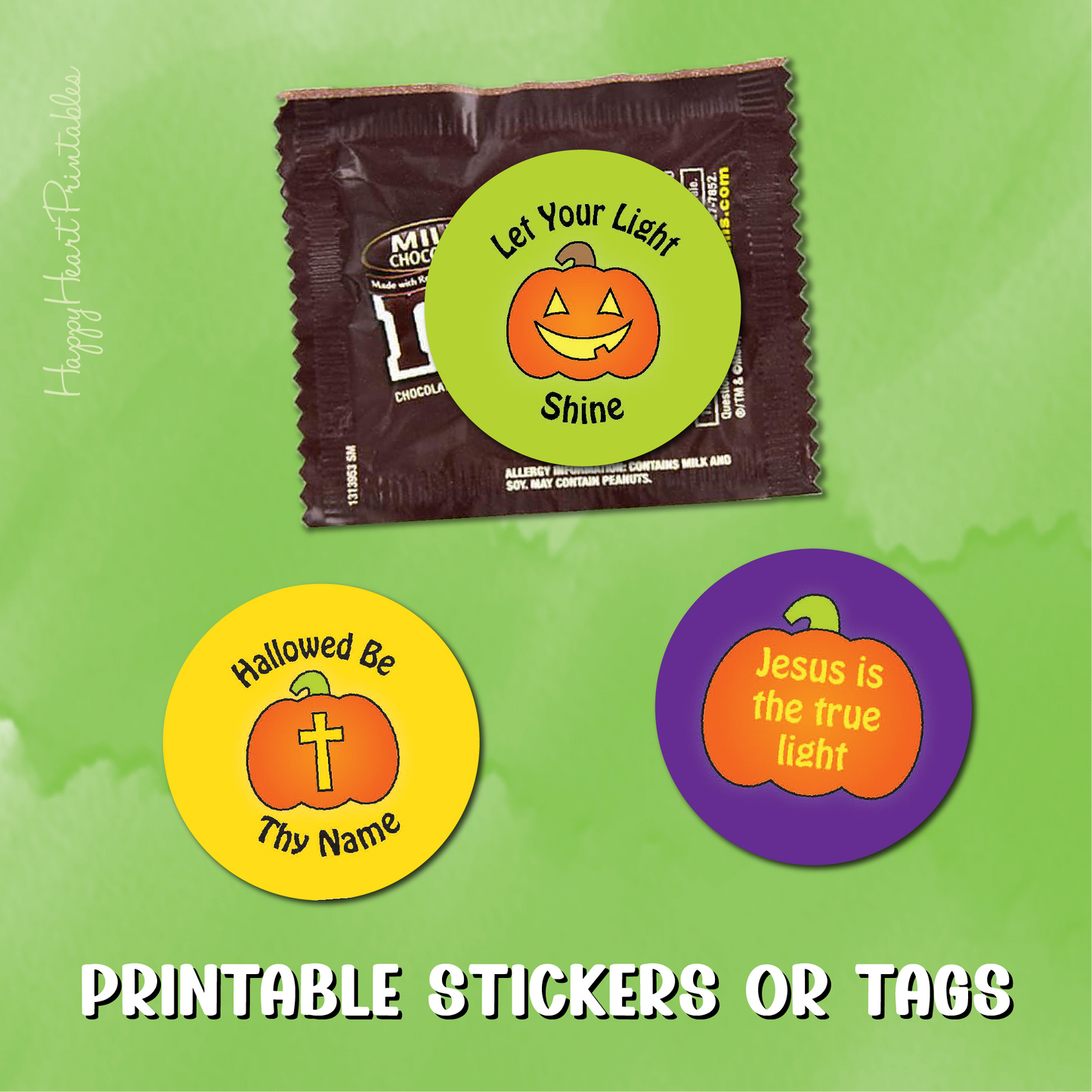 Halloween Religious Tags - Stickers - Cupcake Toppers - Printable Halloween