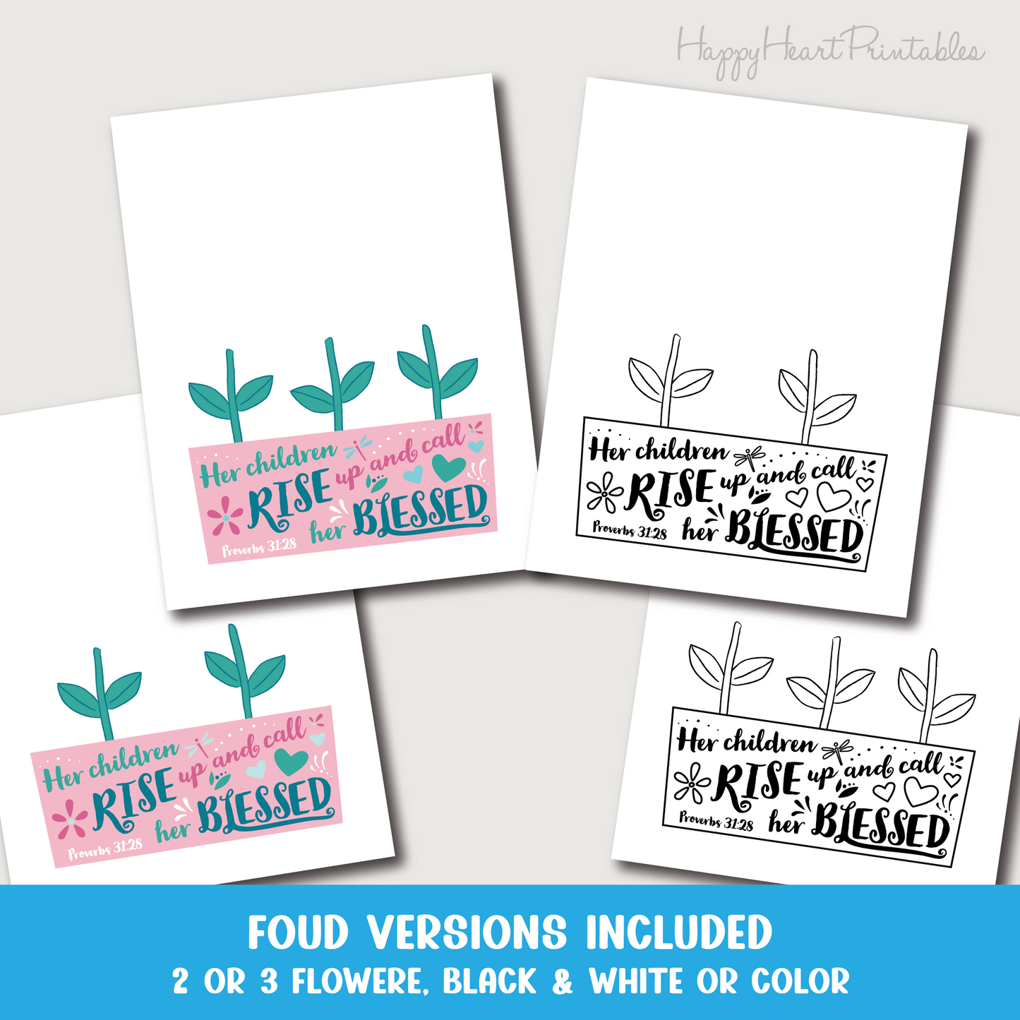 Mother's Day Handprint Flower Craft - Proverbs 31:28