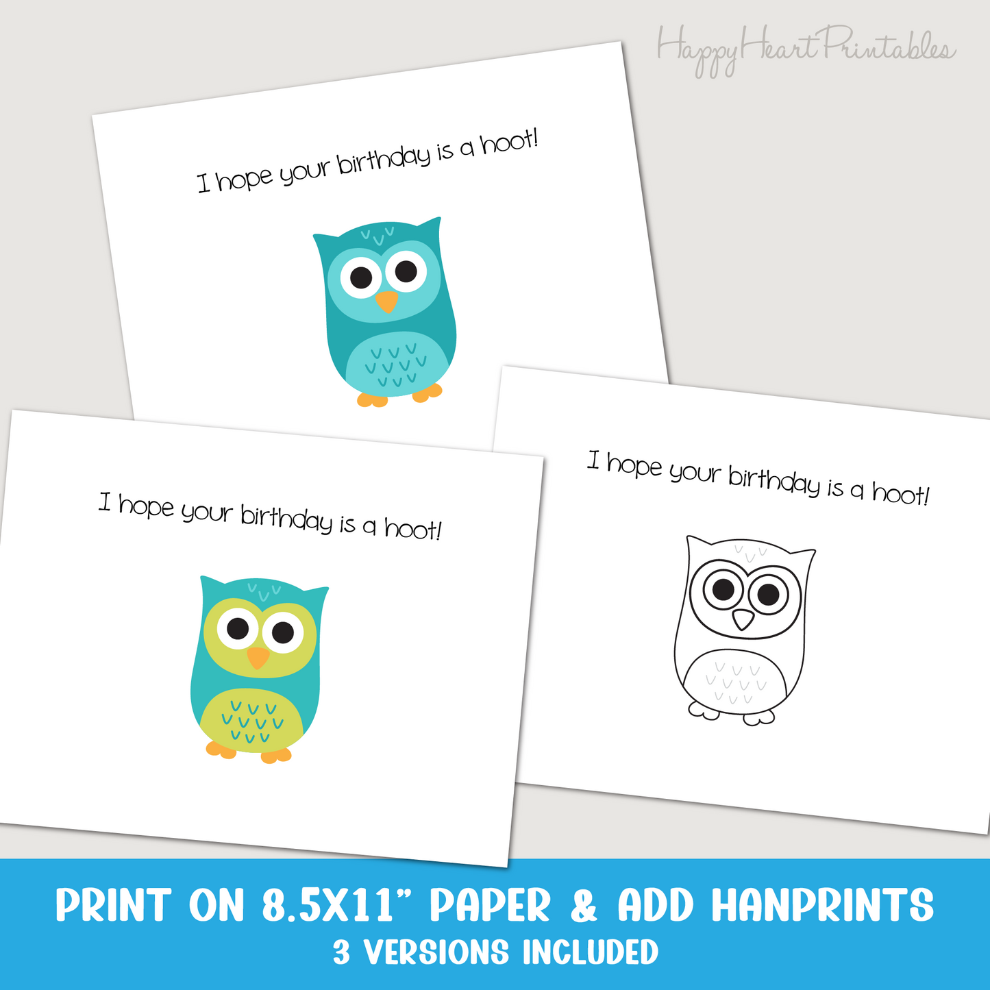 Handprint Owl Birthday Craft