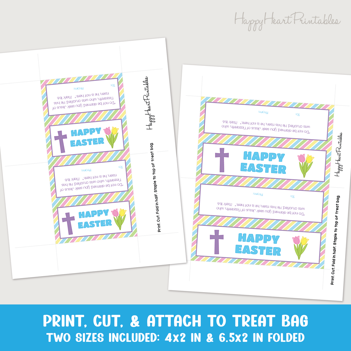 Happy Easter Treat Topper - He has Risen Verse