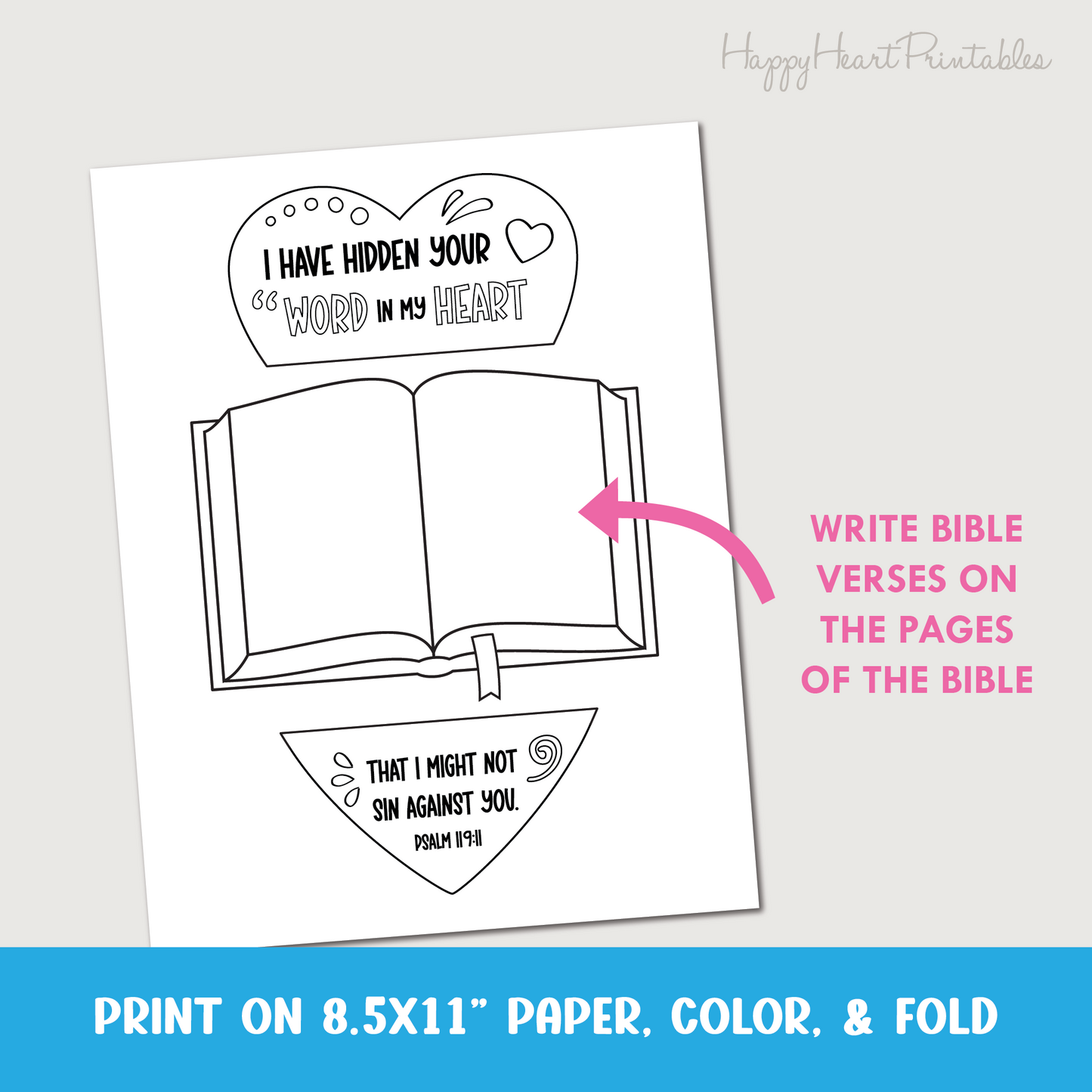 Hide God's Word in Your Heart Folding Surprise Craft