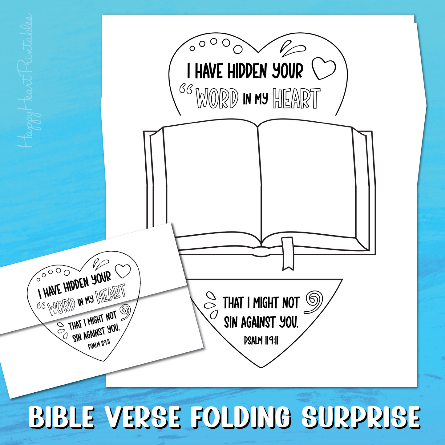 Hide God's Word in Your Heart Folding Surprise Craft