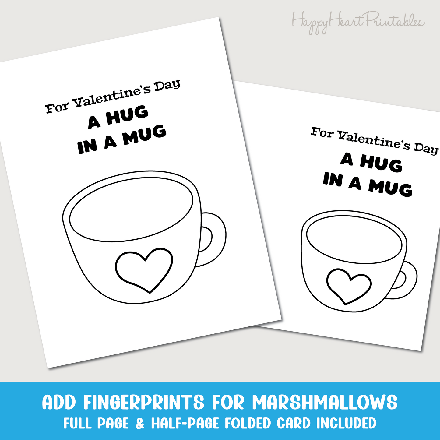 Hot Chocolate with Marshmallows Fingerprint Craft - Valentine's Day Craft Card