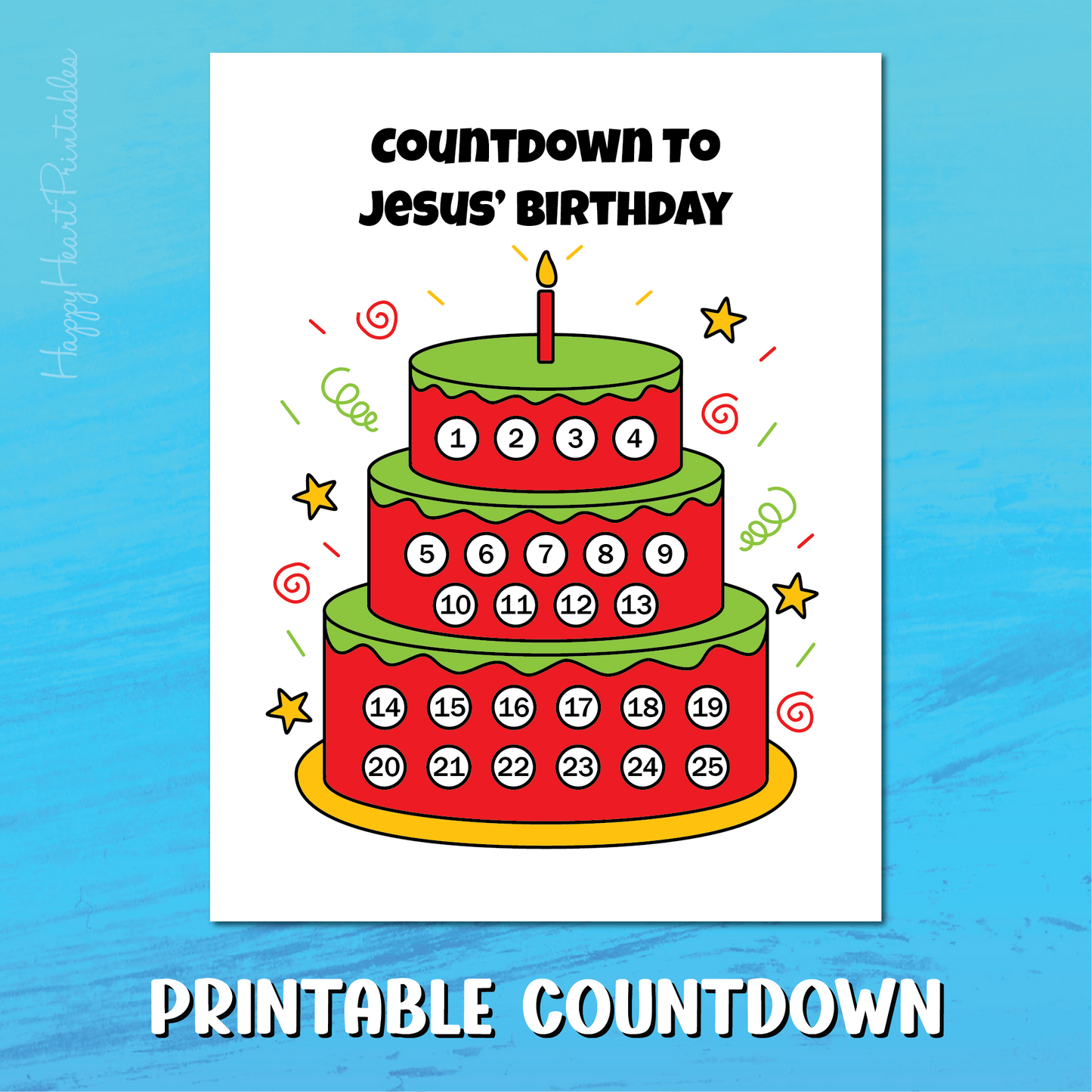 Printable Christmas Countdown - Jesus' Birthday Countdown
