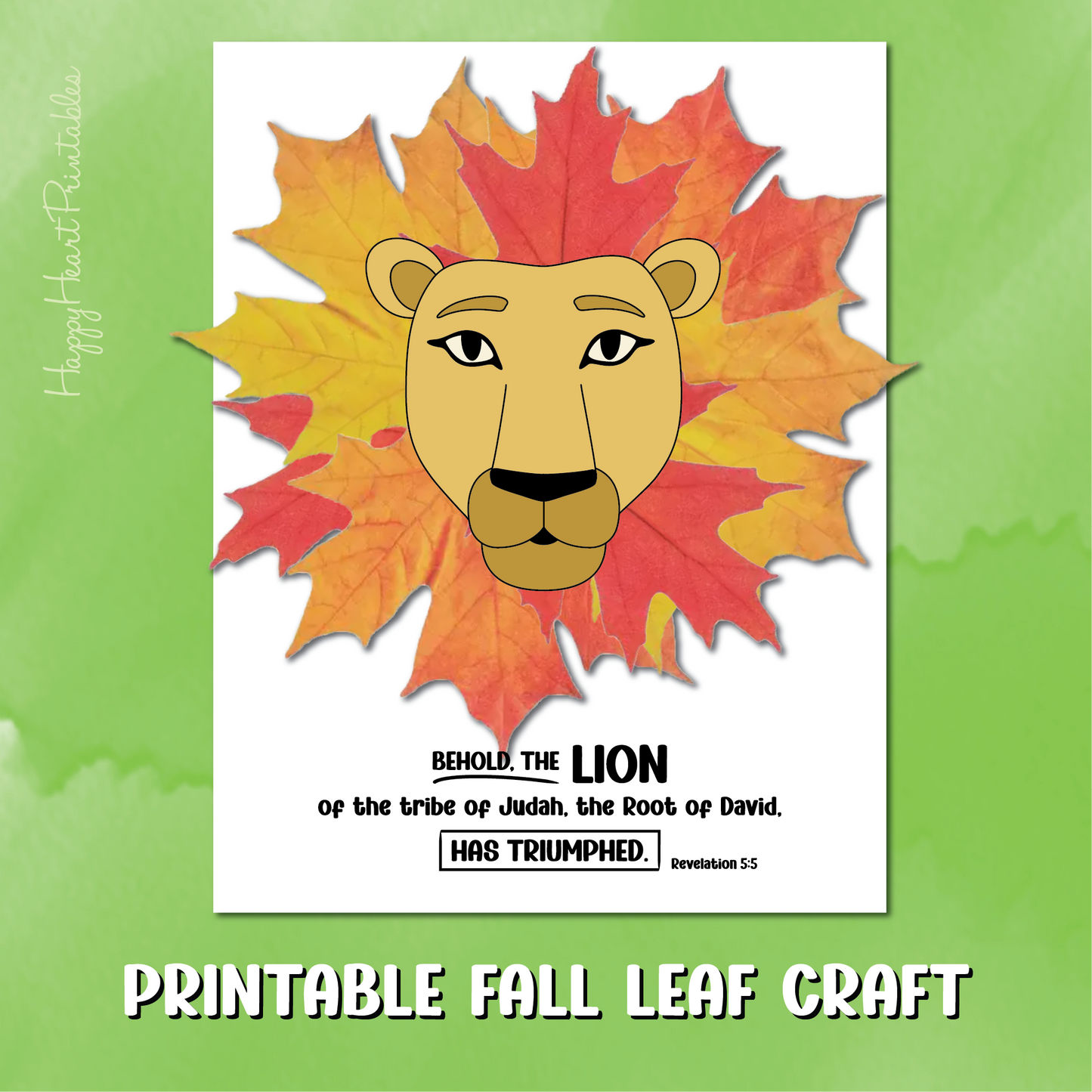 Leaf Lion Craft - Fall Bible craft