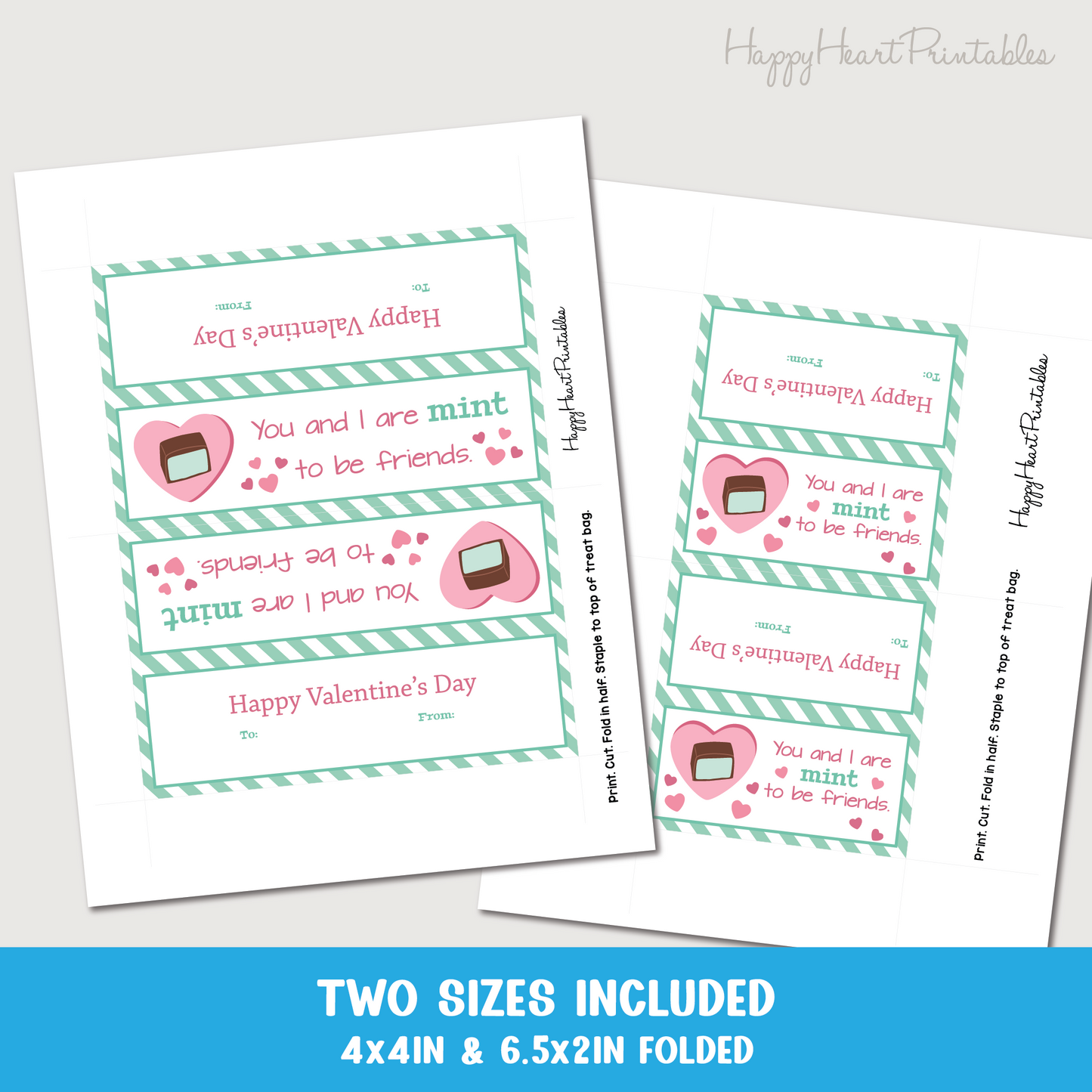 Mint to Be Friends Valentine Treat Topper