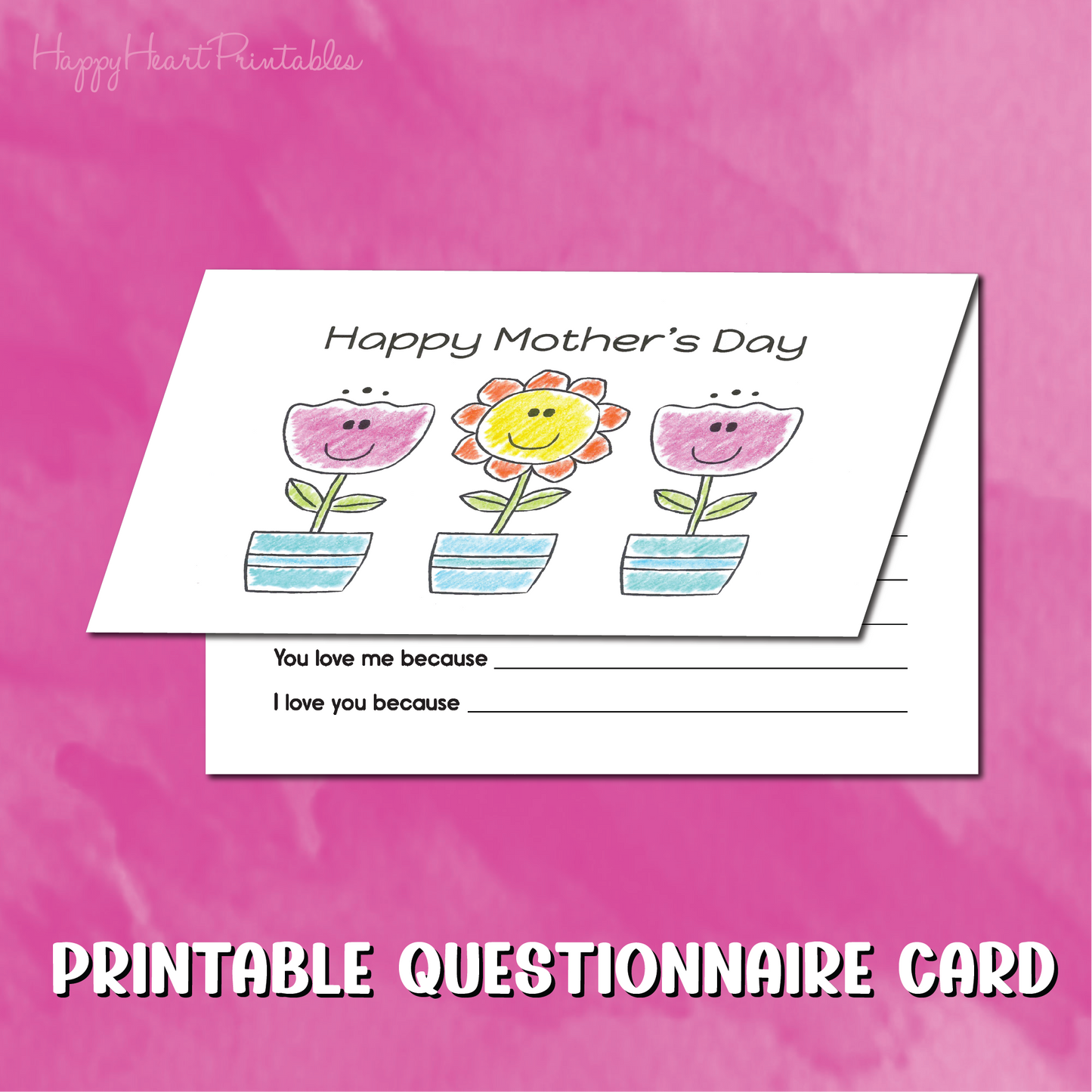 Mother's Day Questionnaire Printable Coloring Card
