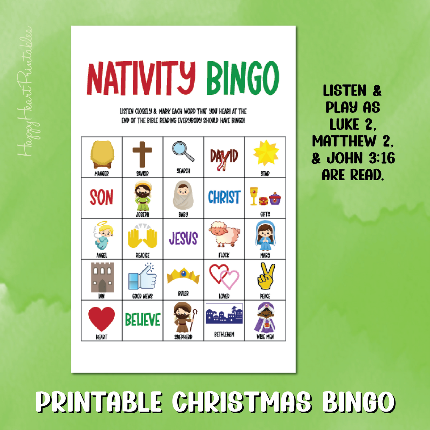 Nativity Bible Reading Bingo