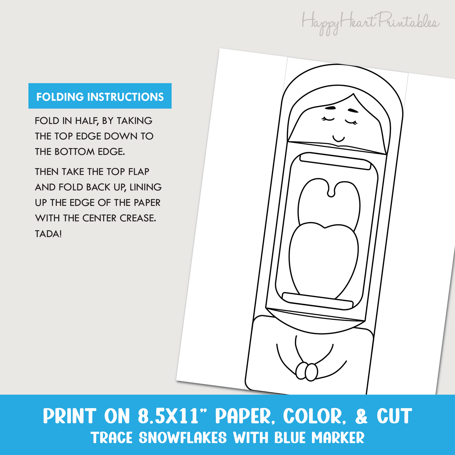 Nativity Folding Paper Puppets