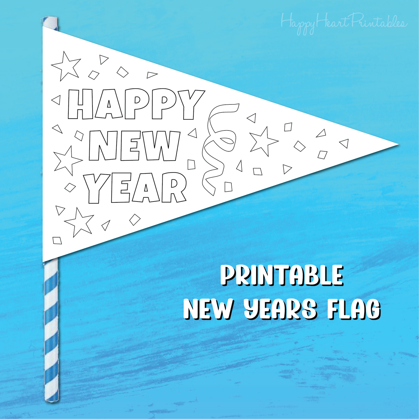 New Years Eve Printable Pennant Flag
