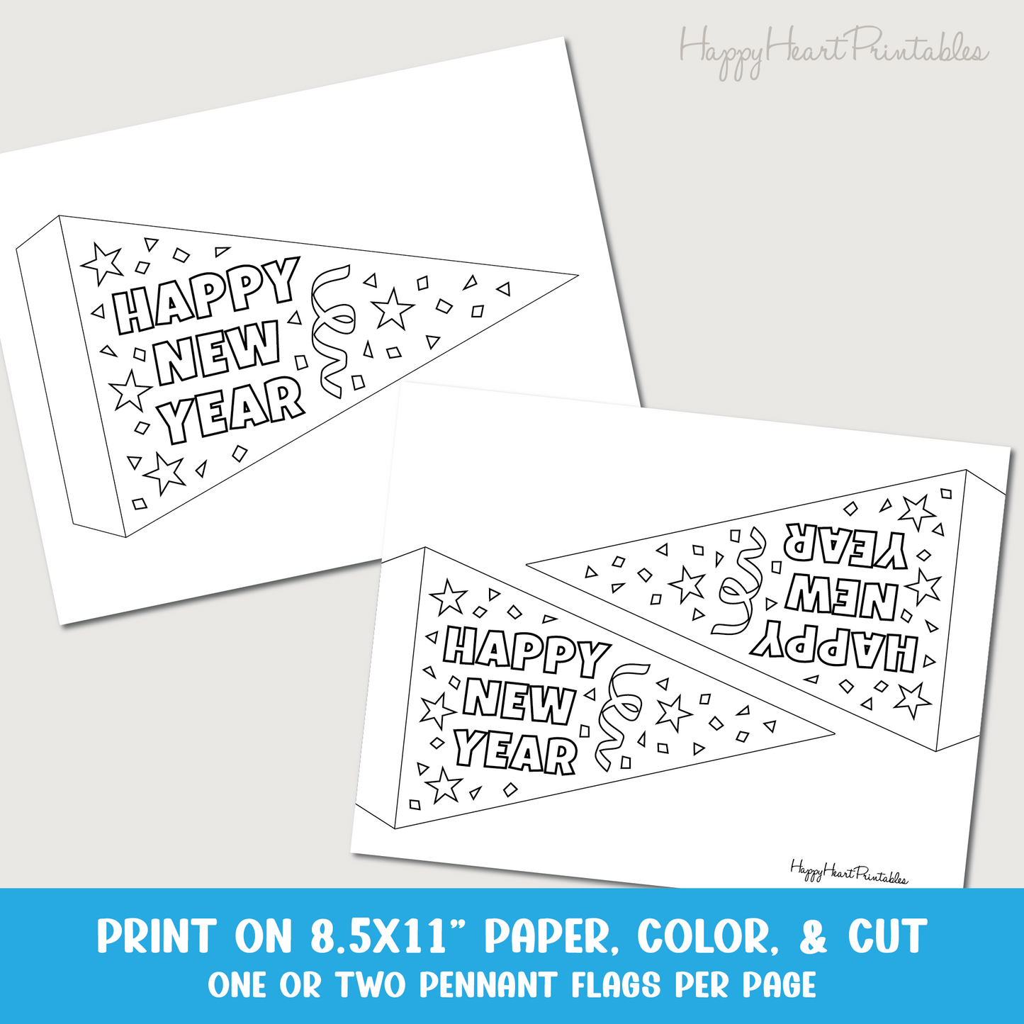 New Years Eve Printable Pennant Flag