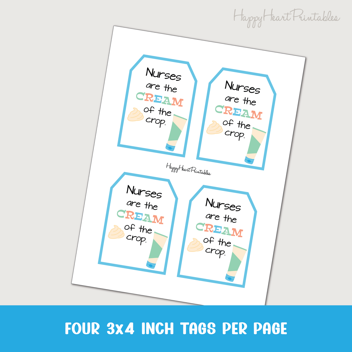 Nurse Appreciation Gift Tag - Printable Gift Tag for Location