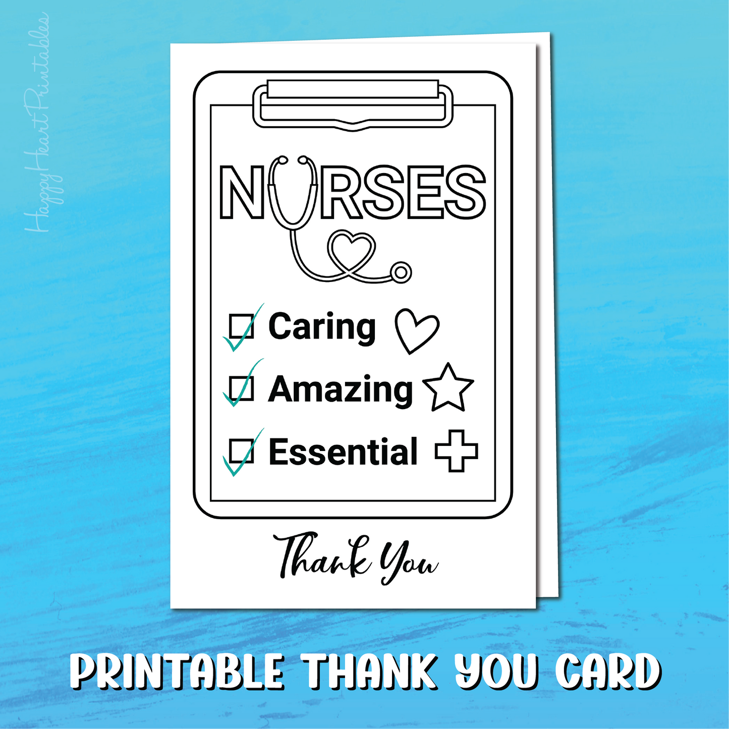 Nurse Thank You Coloring Card