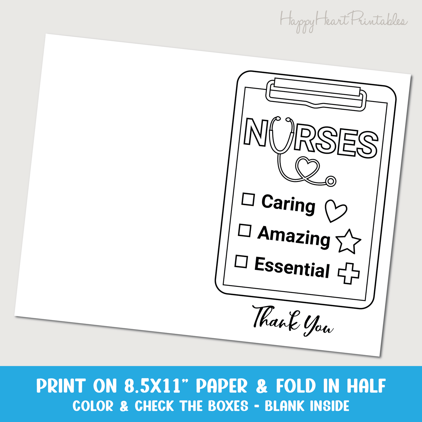 Nurse Thank You Coloring Card