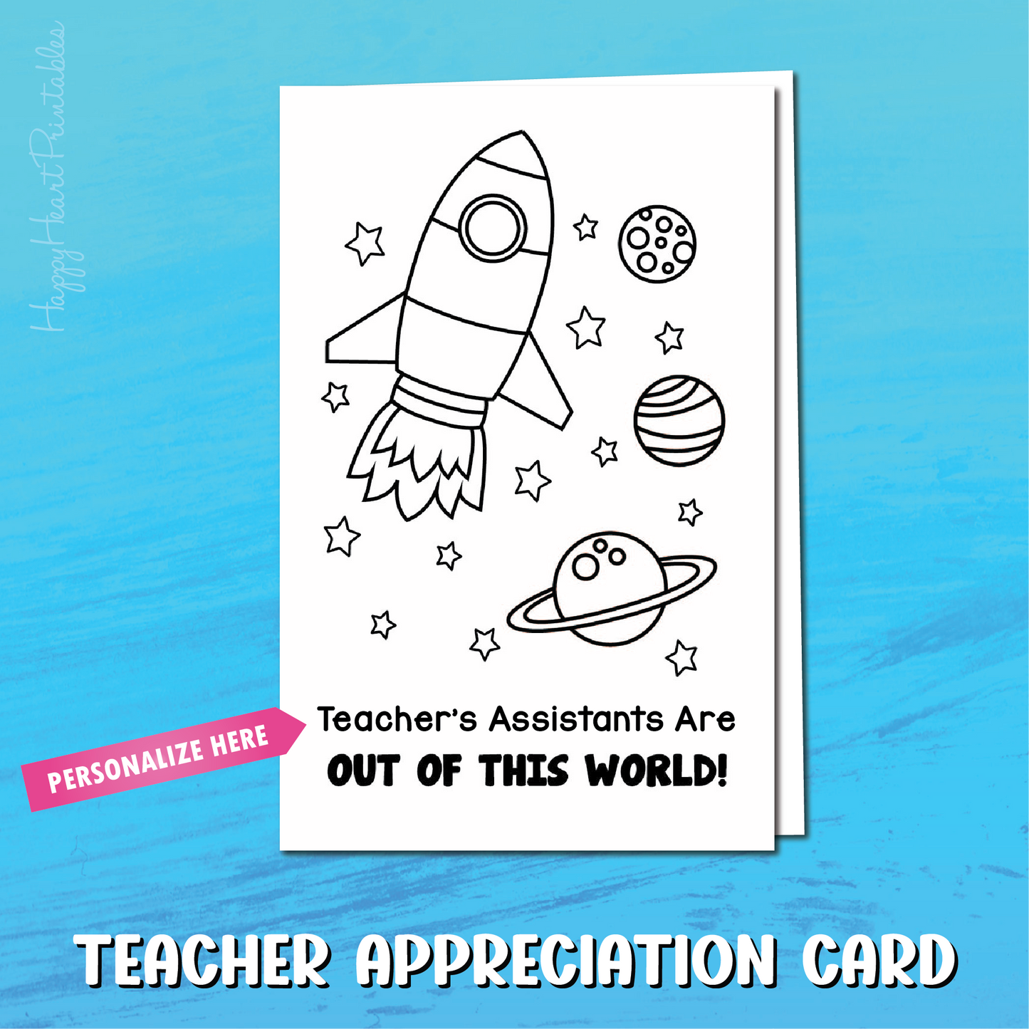 Teacher Thank You Card - Out of this World