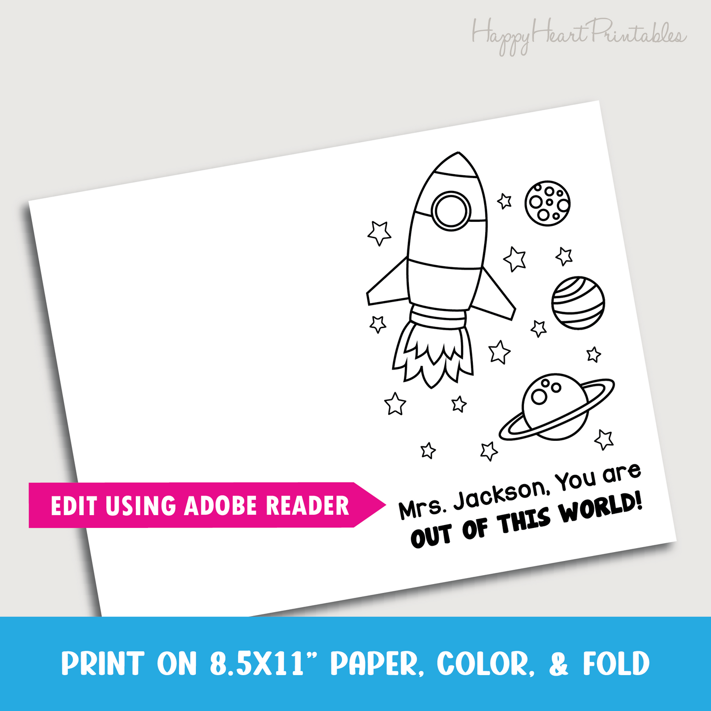 Teacher Thank You Card - Out of this World