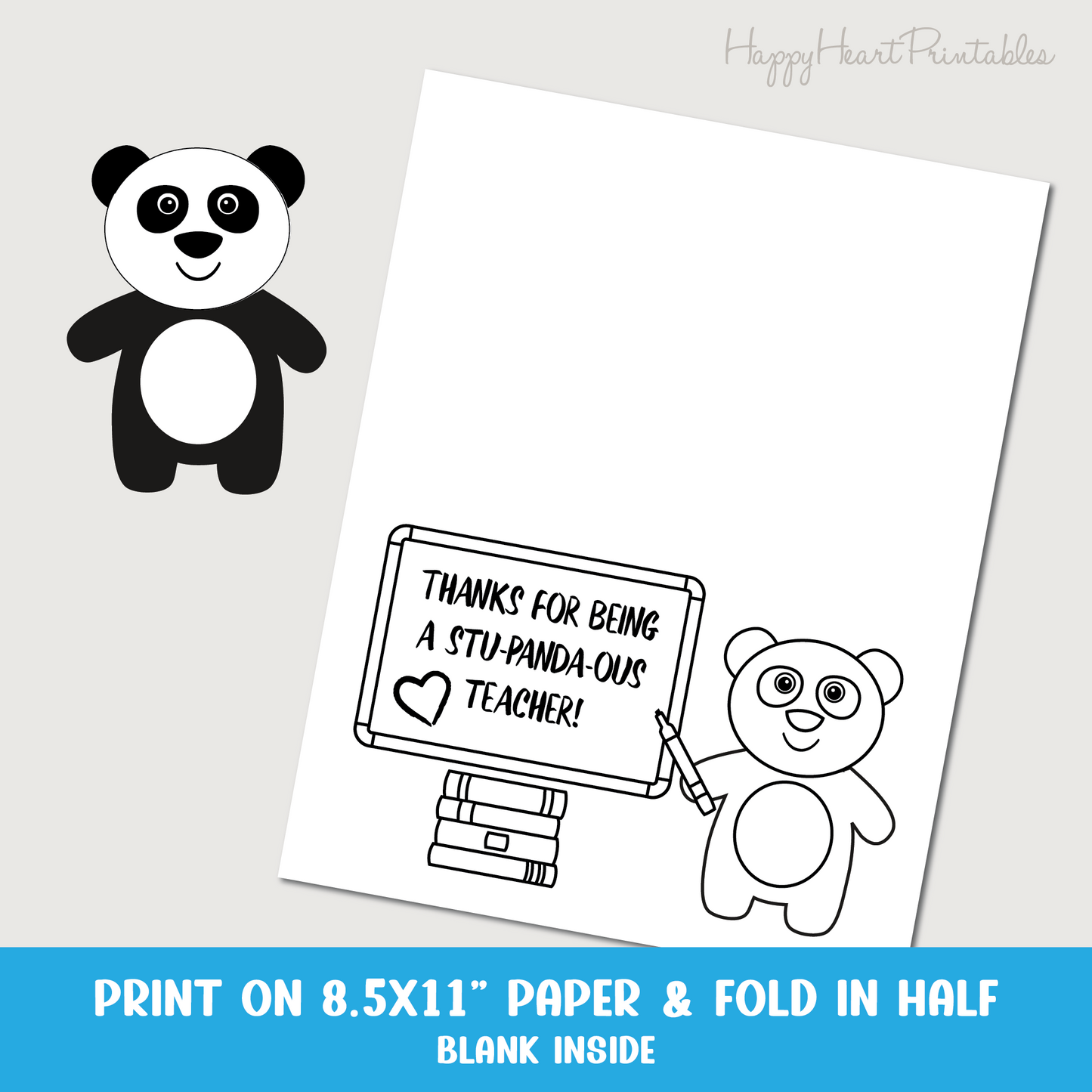 Teacher Thank You Card - Panda