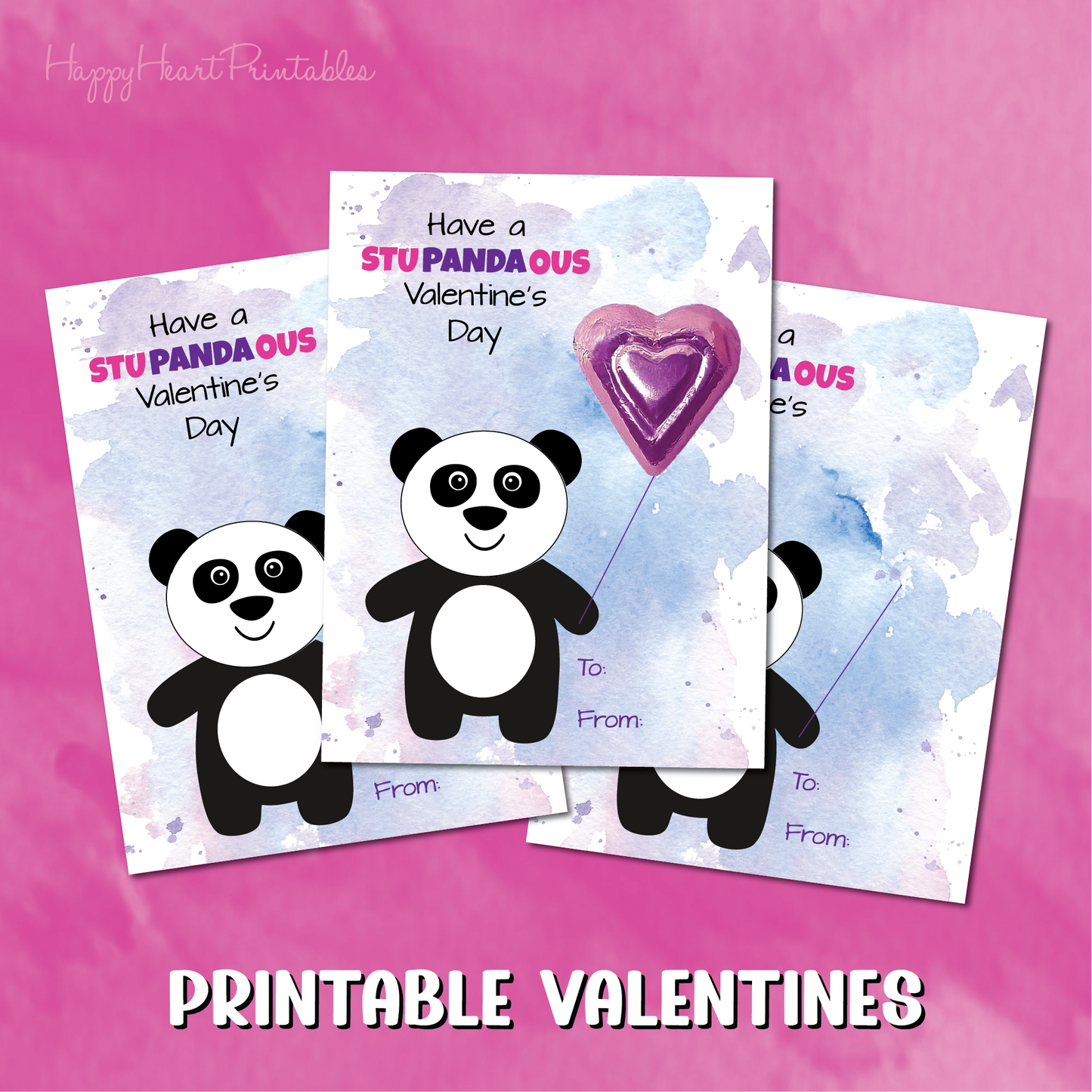 Panda Printable Valentines
