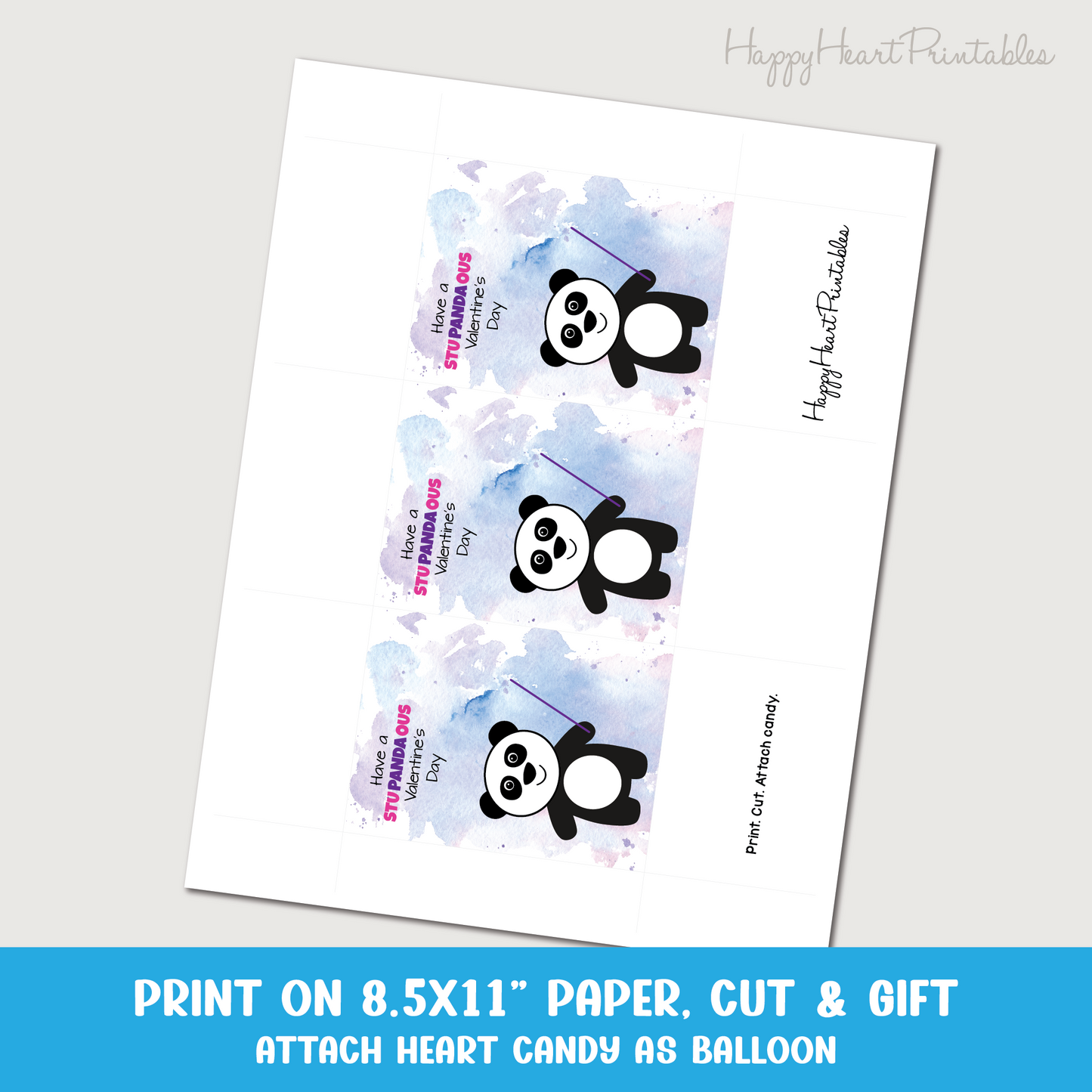 Panda Printable Valentines