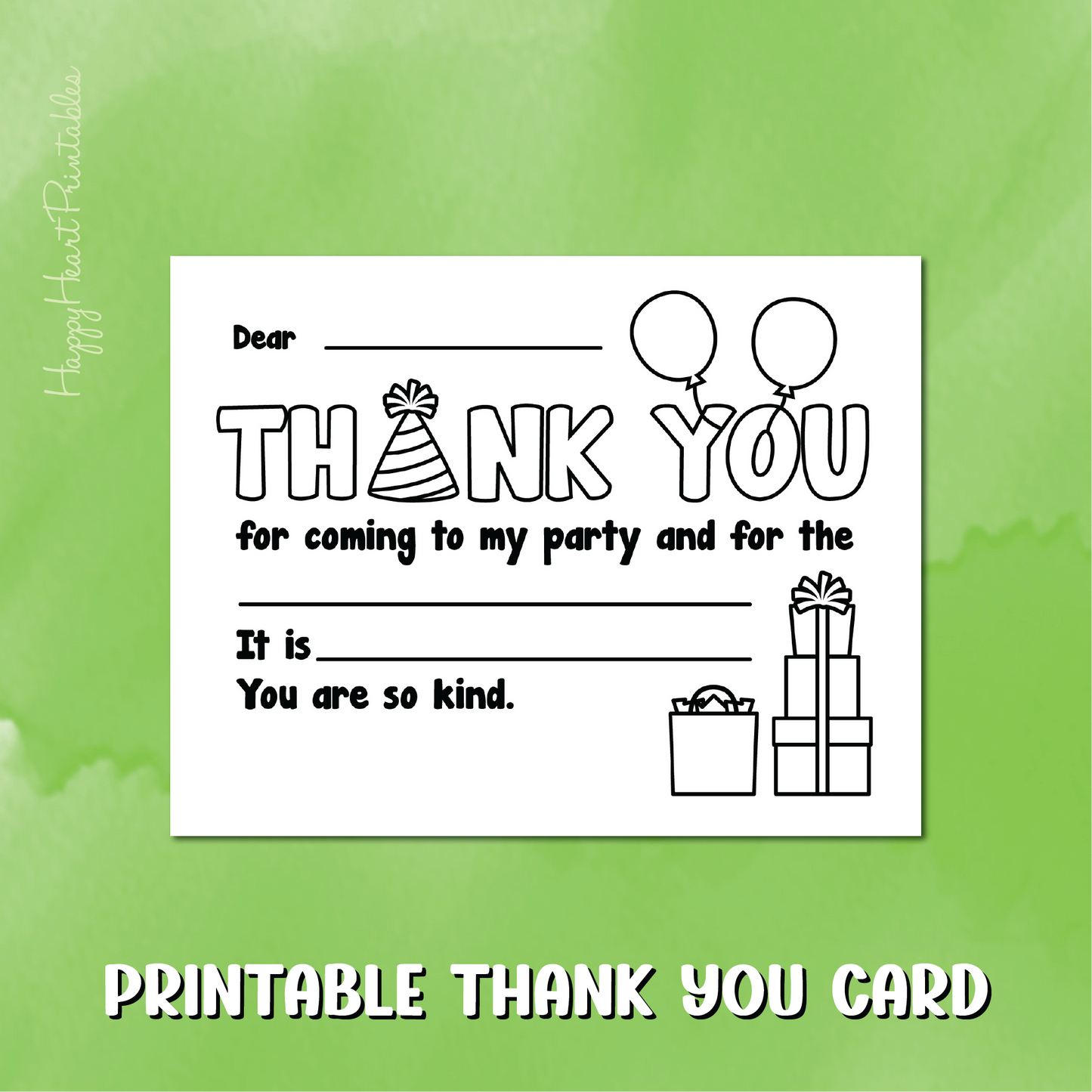 Coloring Thank You Card