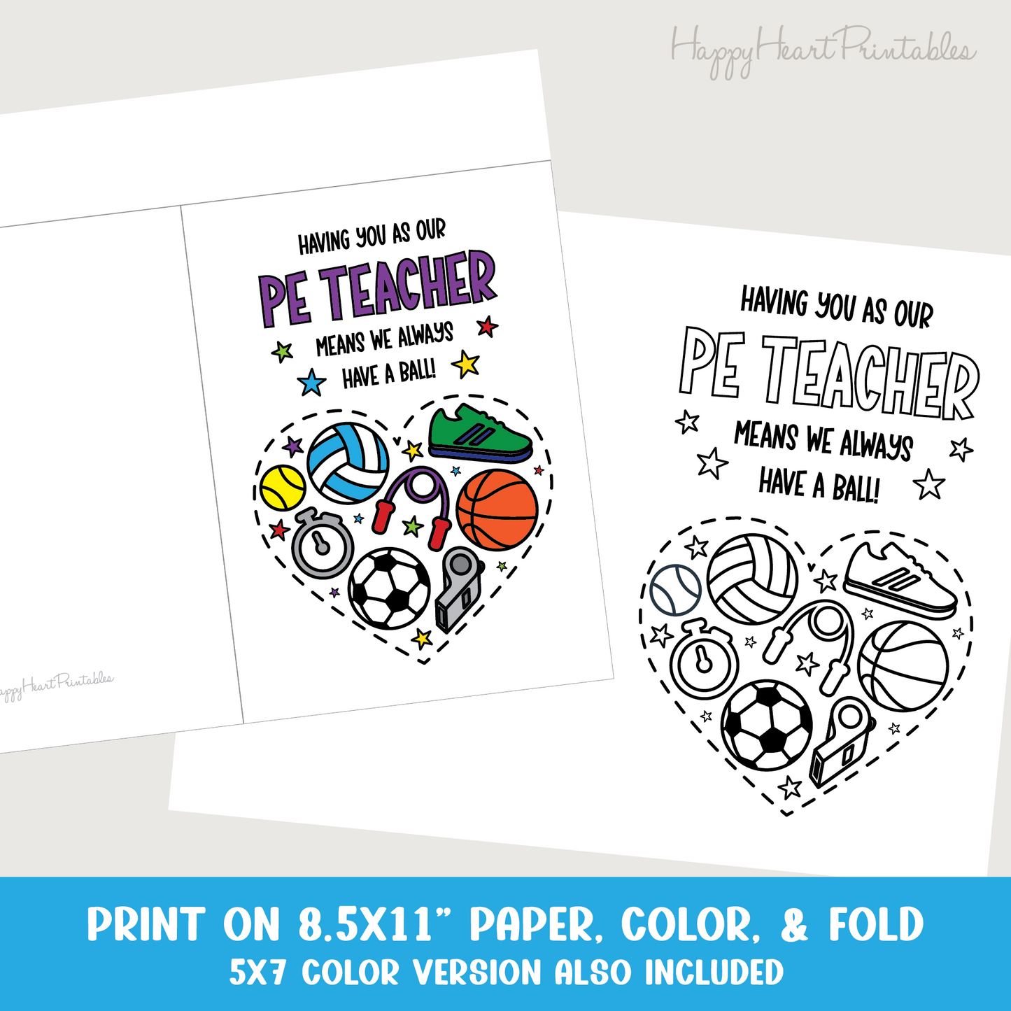 PE Teacher Appreciation Printable Card - Have a Ball
