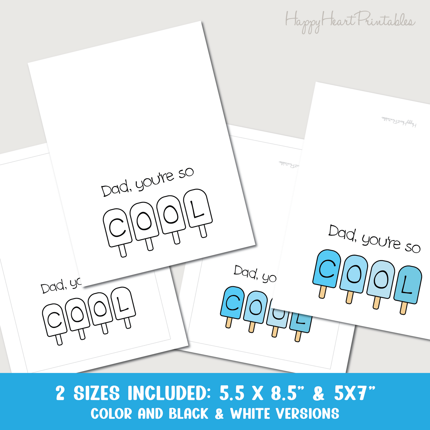 Printable Father's Day Card - Cool Popsicle Card