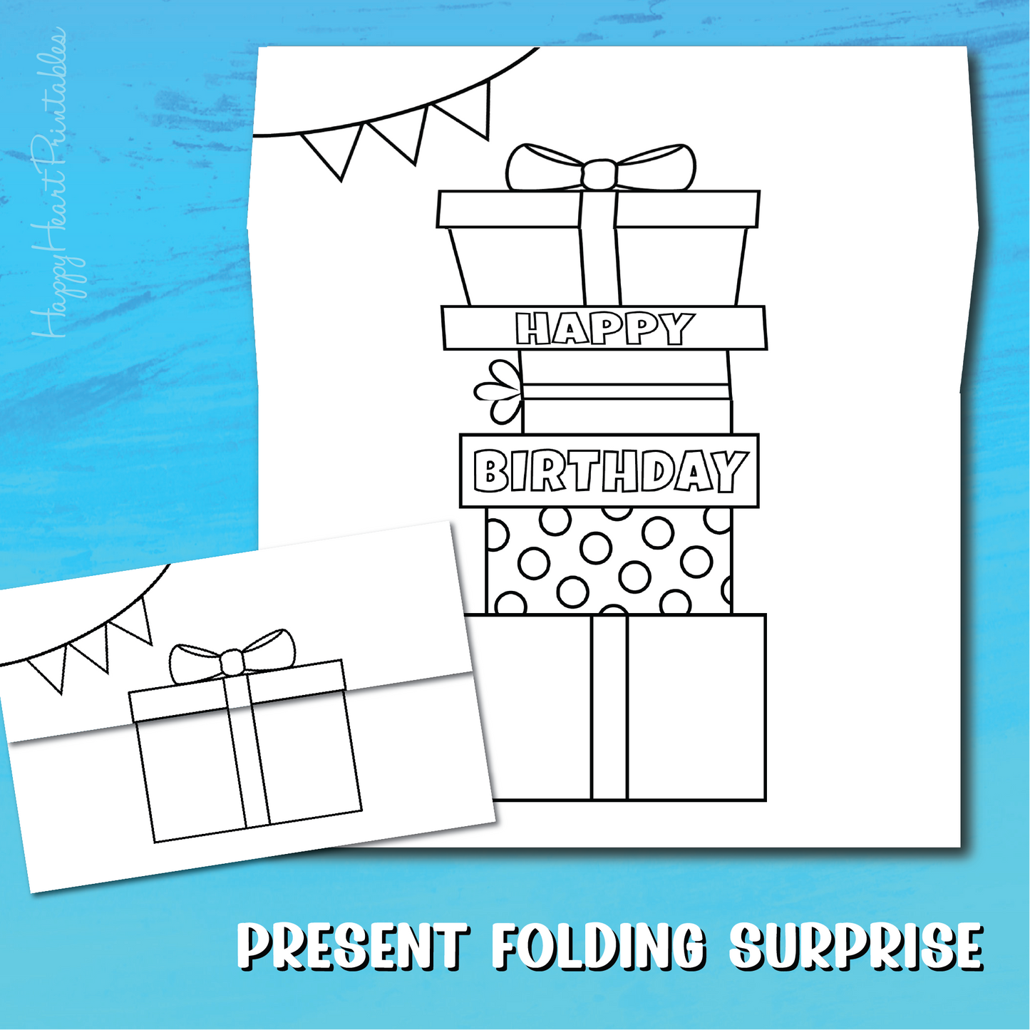 Folding Surprise Birthday Present Card