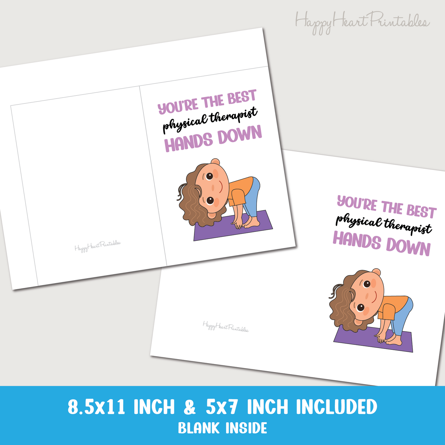 Physical Therapist Printable Card - Hands Down